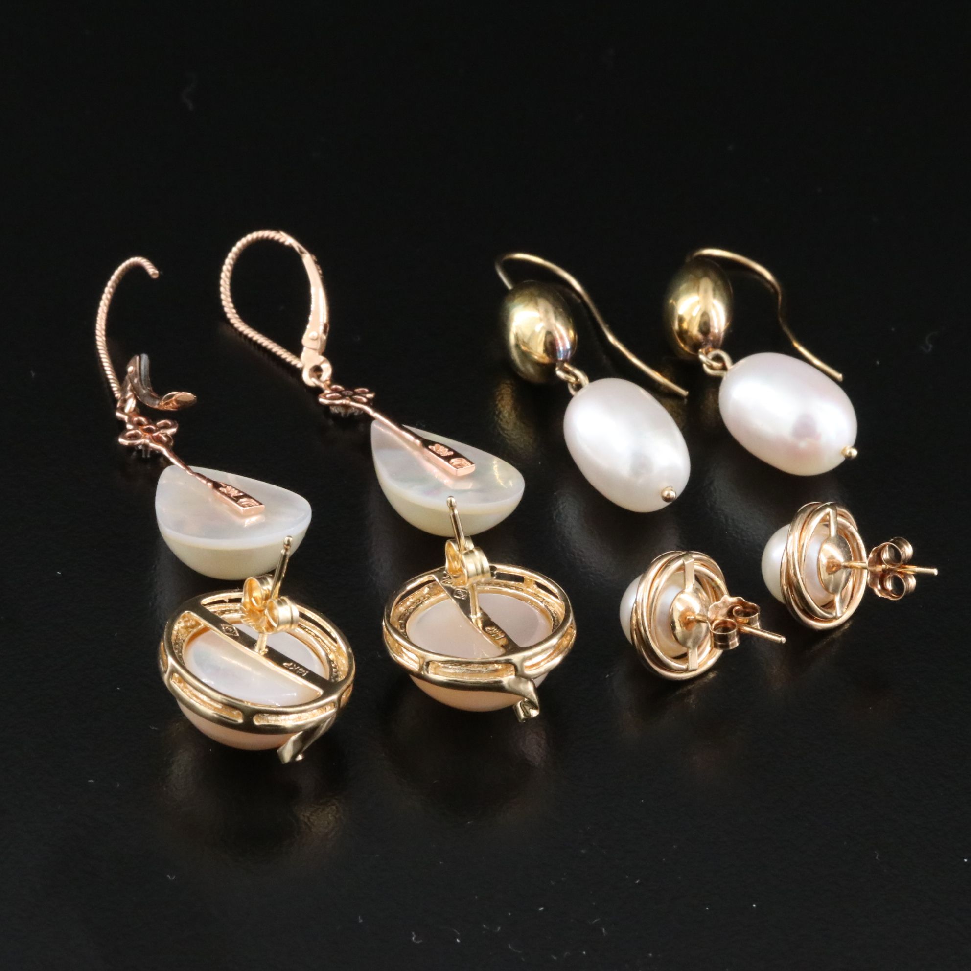 14K Pearl and Diamond Earring Selection
