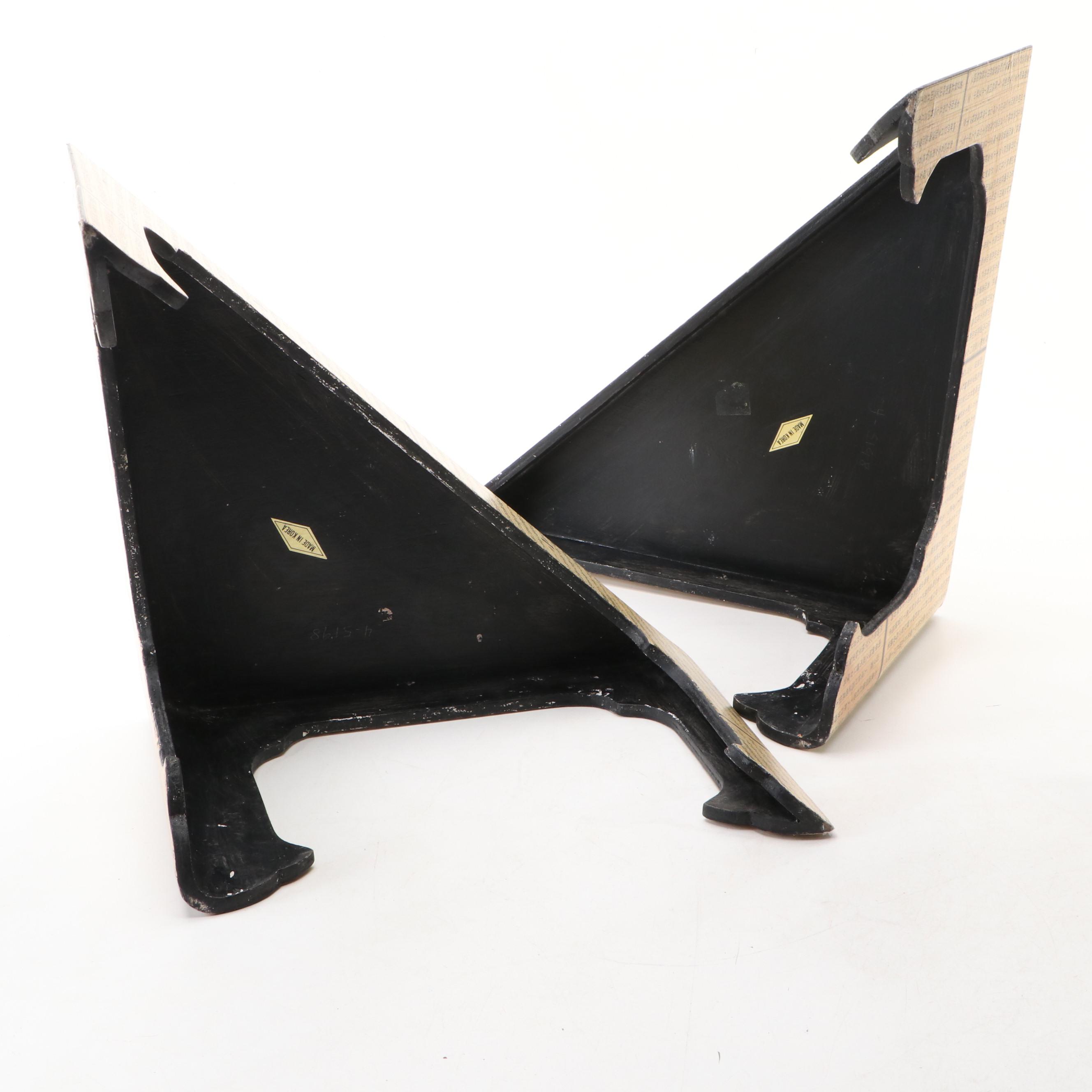 Korean Newspaper Stacking Nesting Tables with Faux Book Storage Racks