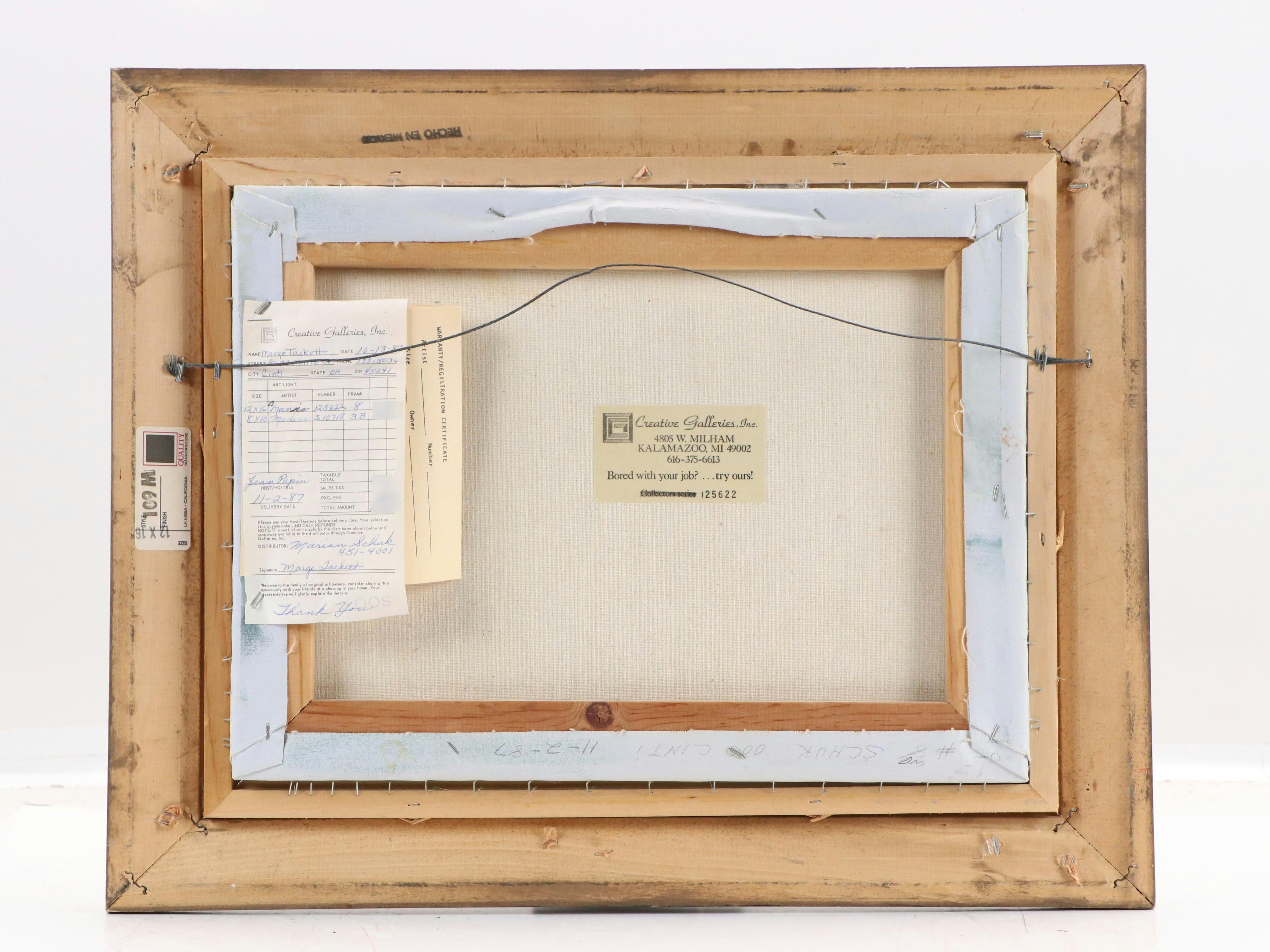 B. Munier Seascape Oil Painting with Flock of Gulls, 1987