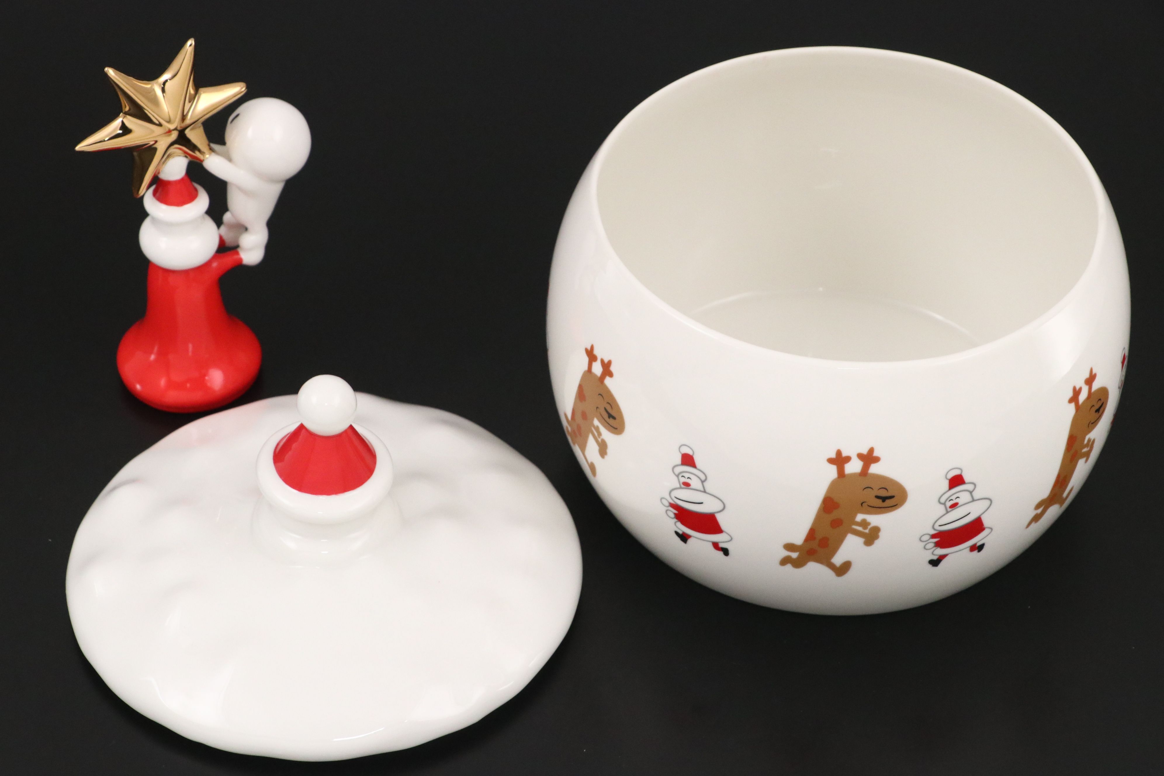 di Alessi "Let it Snow" Biscuit Jar with Other Christmas-Themed Serving Pieces