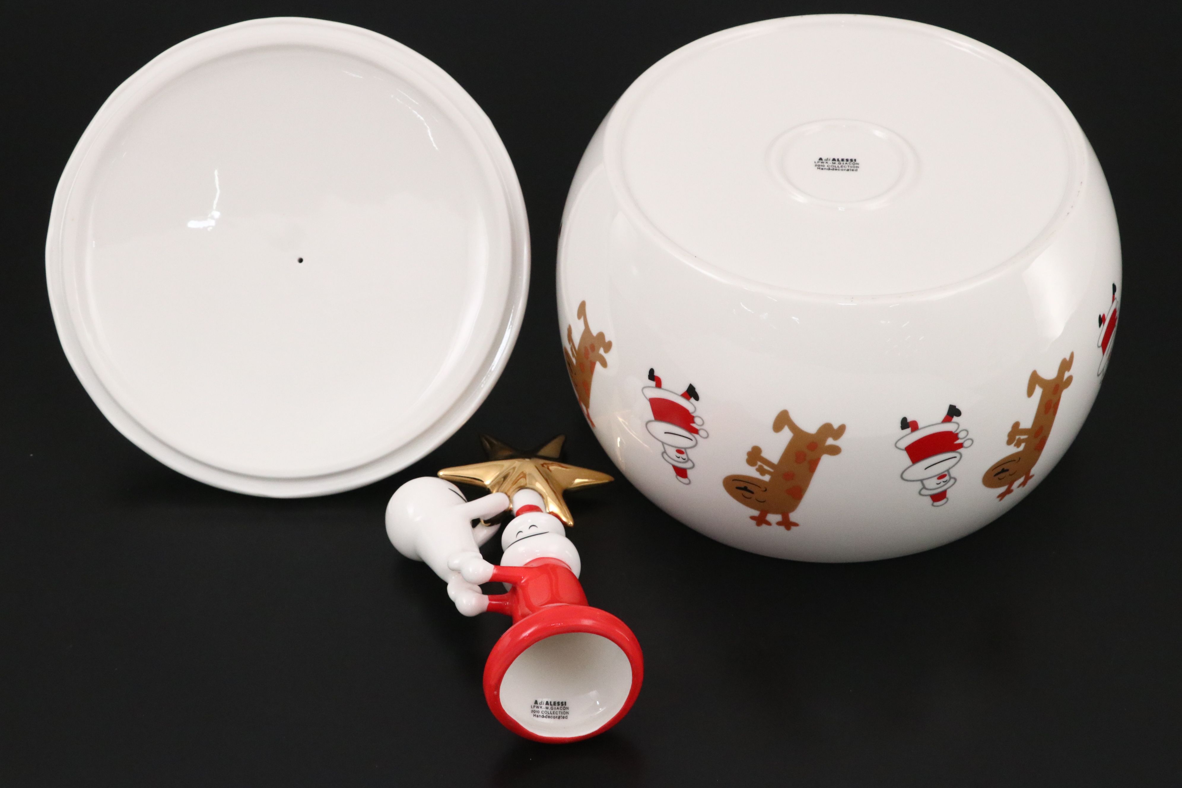 di Alessi "Let it Snow" Biscuit Jar with Other Christmas-Themed Serving Pieces