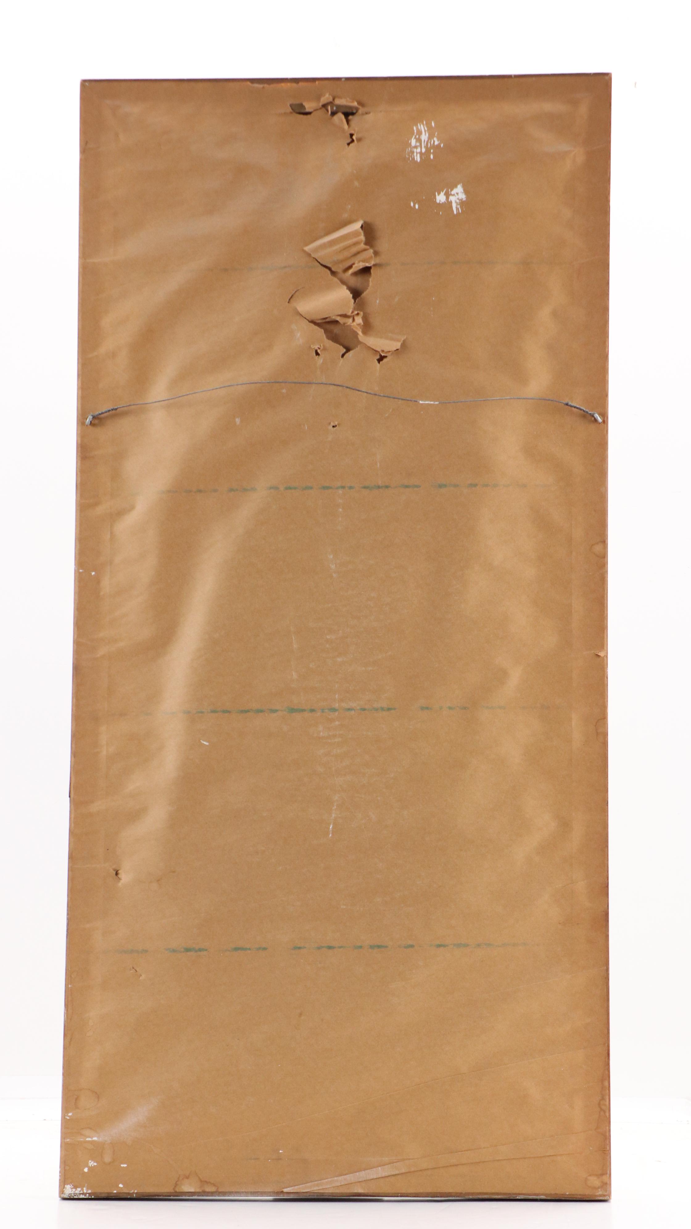 Handmade Needlepoint of Japanese Landscape and Woman with Parasol, 20th Century