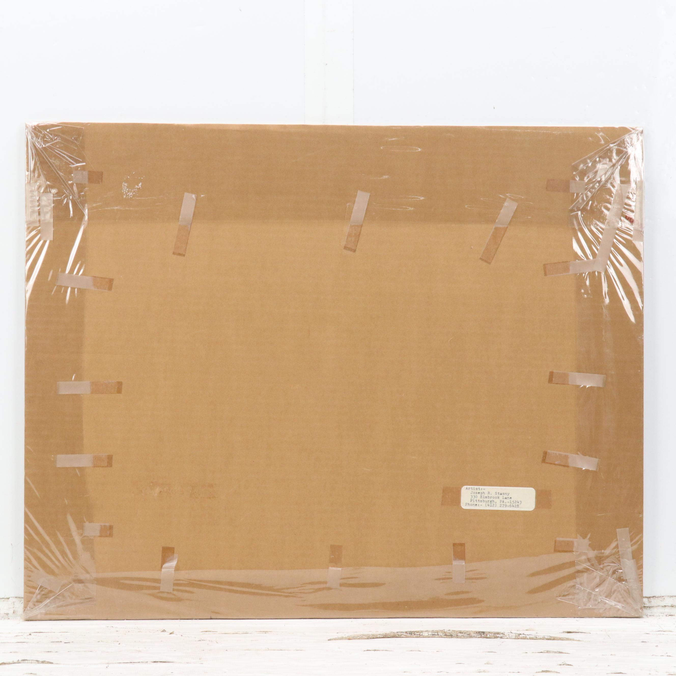 Joseph R. Stasny Watercolor Painting of Rural Landscape With Cabin