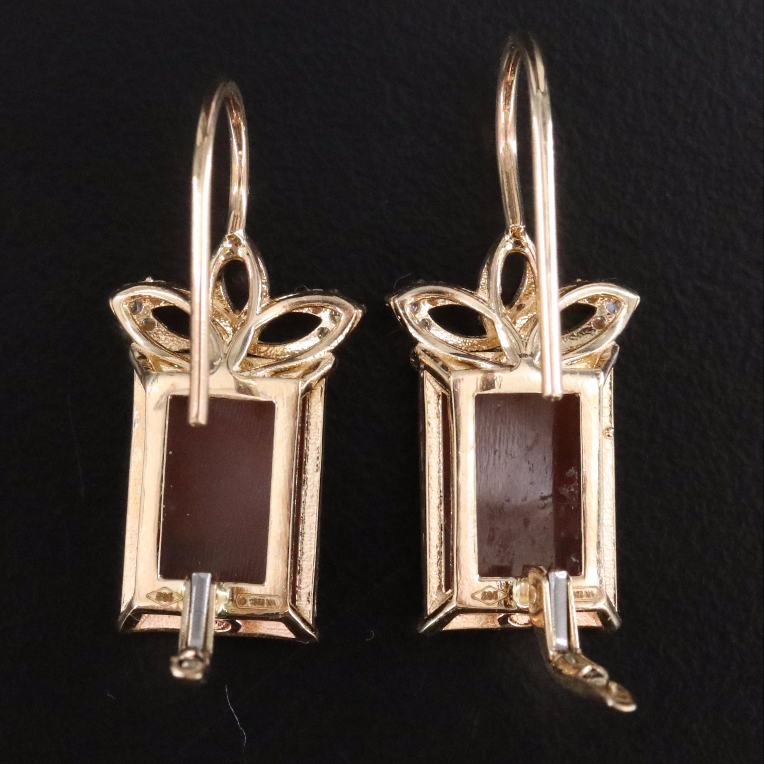 14K Shell Cameo Earrings