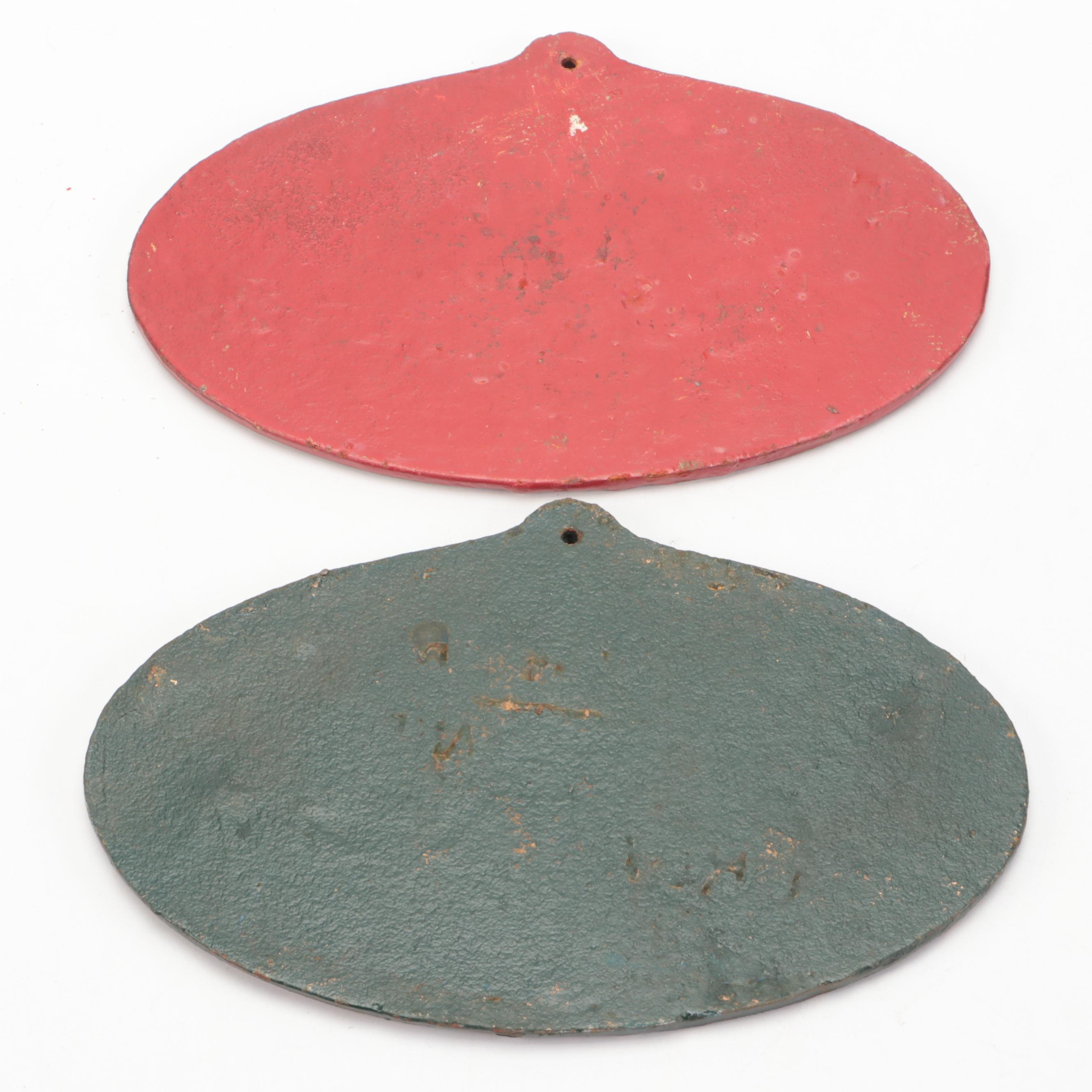 French Art Nouveau Style Painted Metal Agricultural Award Plaques