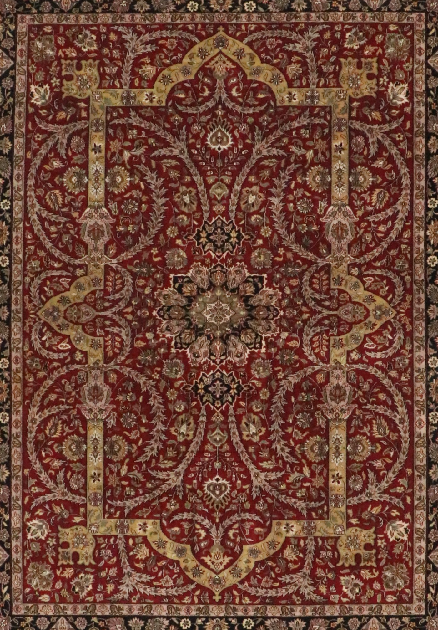 9' x 12'1 Hand-Knotted Indian Agra Room-Sized Rug