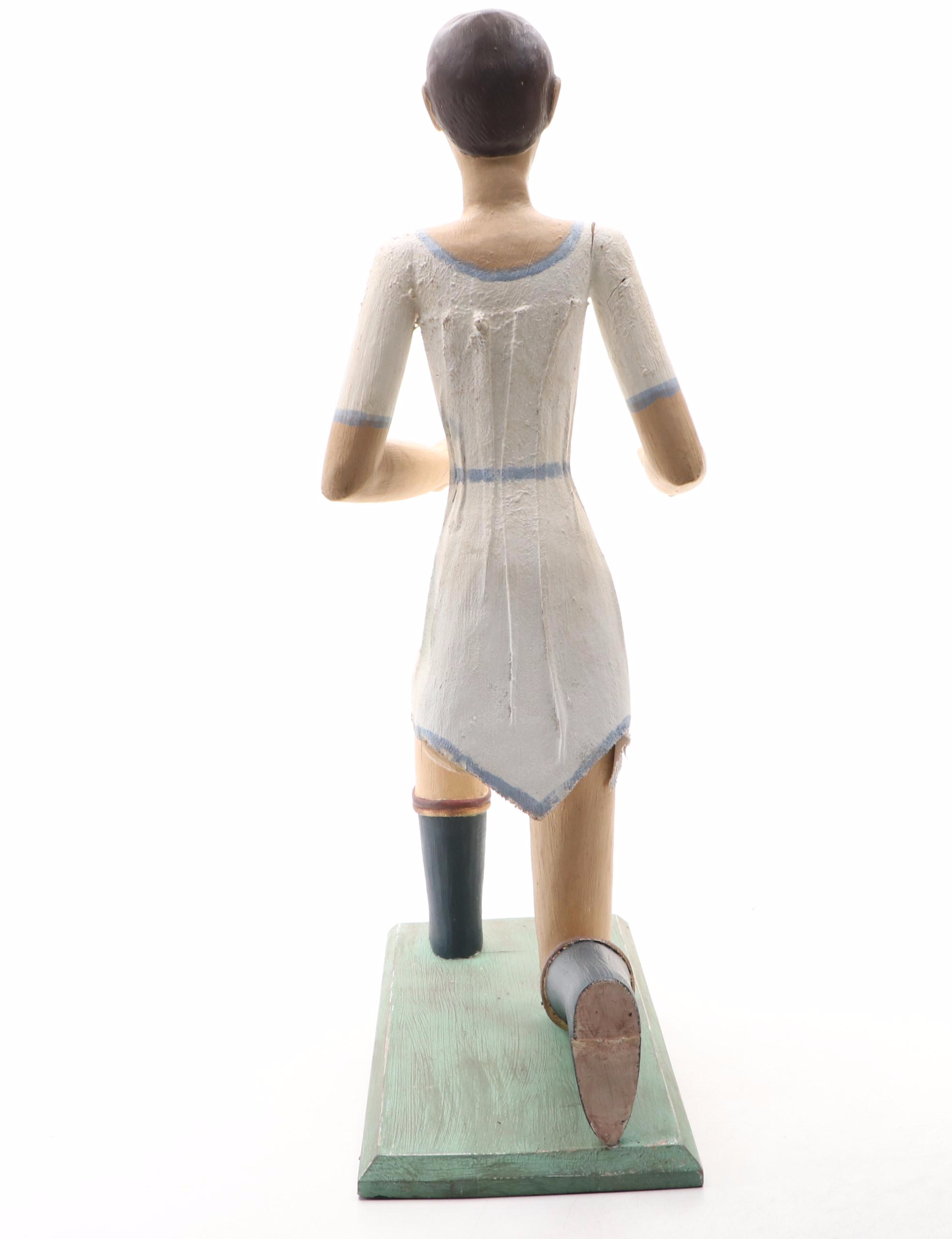 Spanish Santos Style Kneeling Figural Sculpture