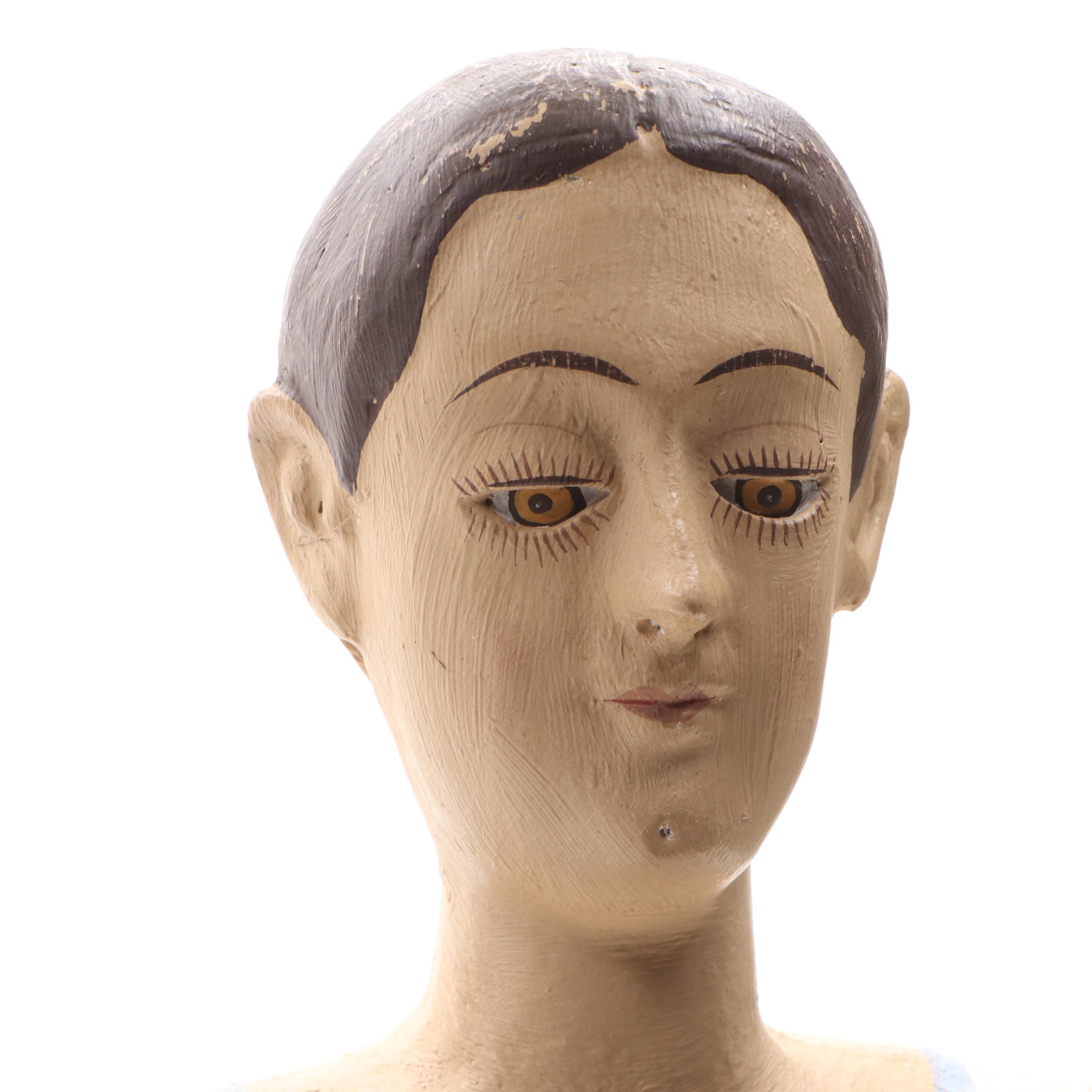 Spanish Santos Style Kneeling Figural Sculpture