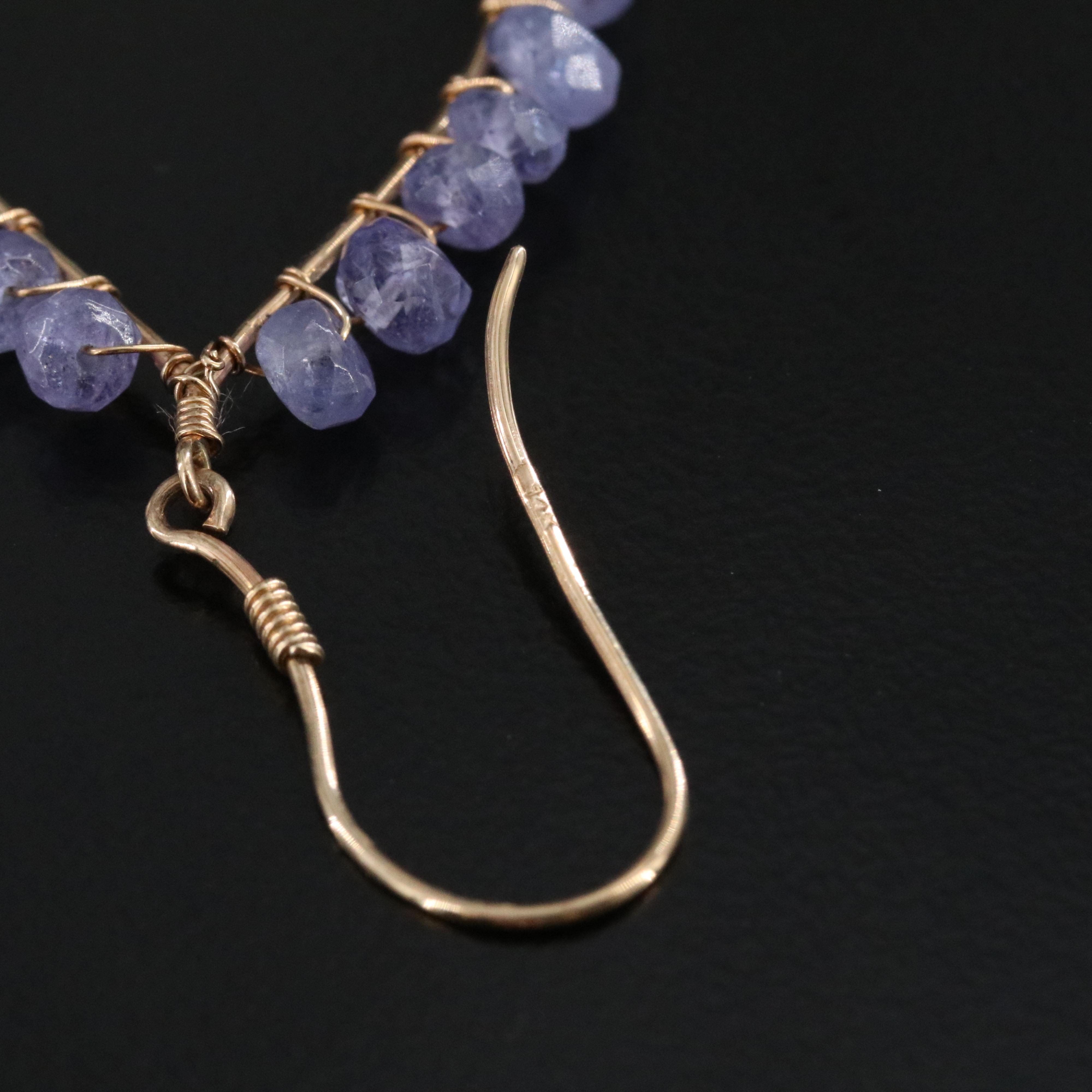 14K Amethyst and Tanzanite Earrings