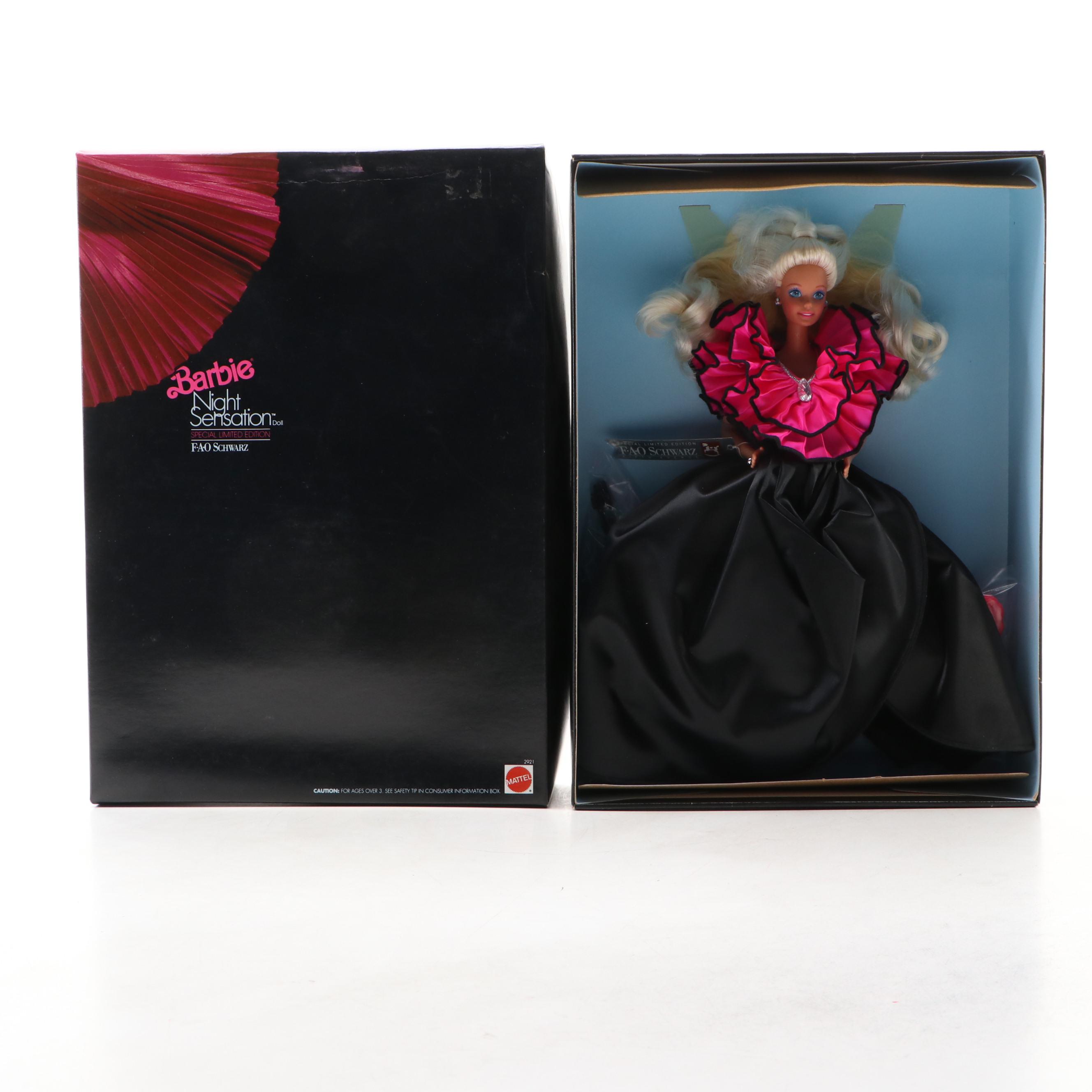 Mattel "Nigh Sensation" FAO Schwarz Special Limited Edition Barbie Doll, 1991