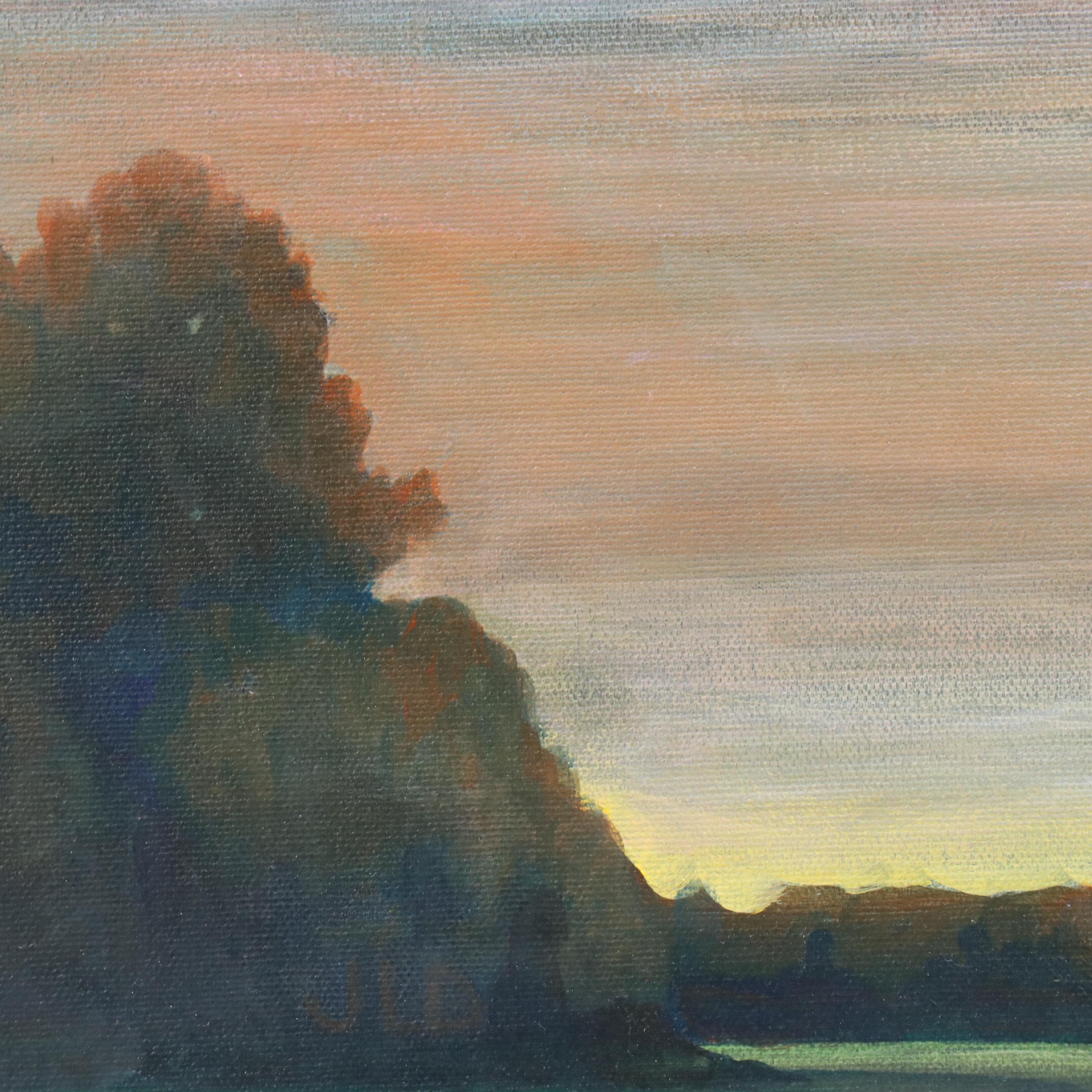 Embellished Giclée Depicting Lighthouse Landscape