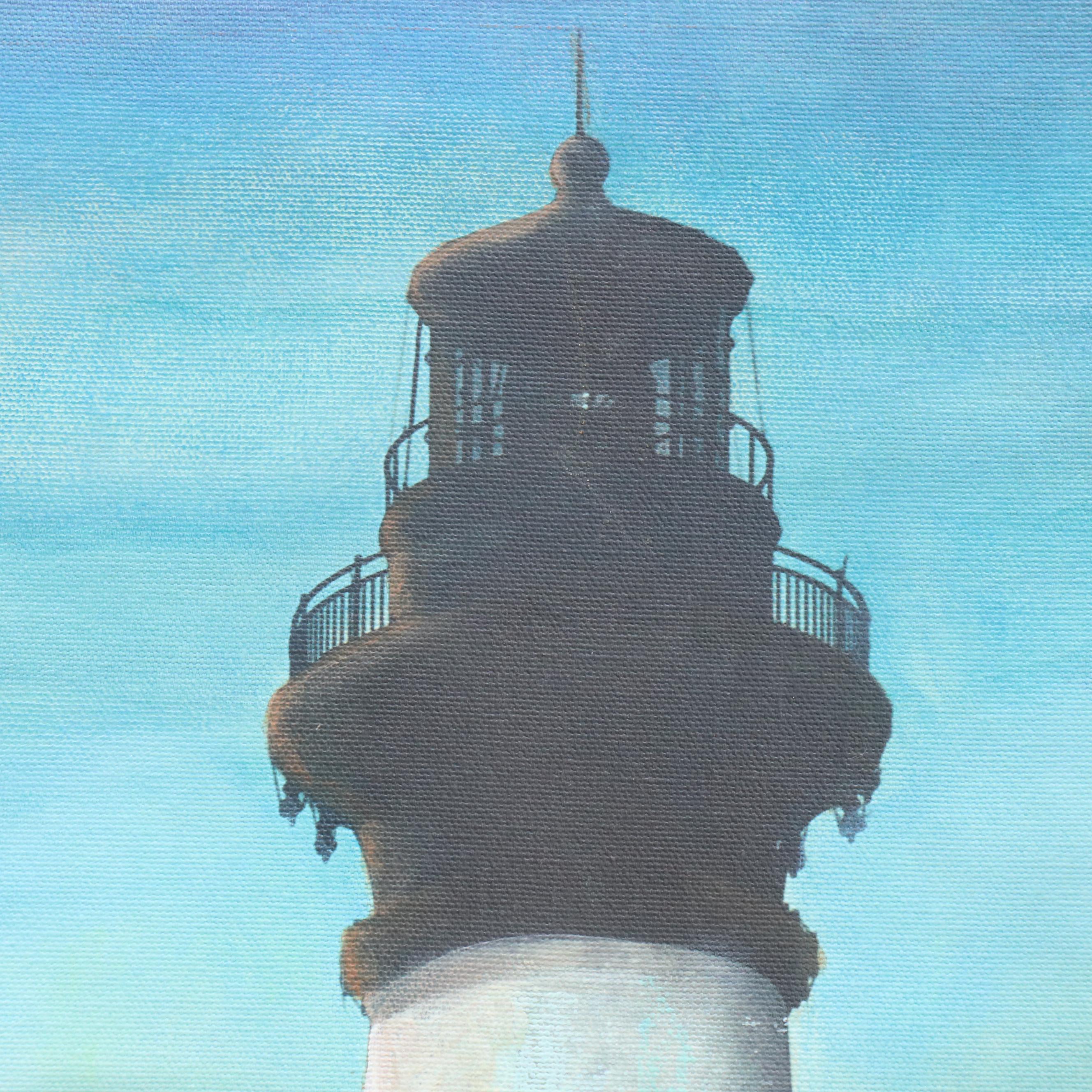 Embellished Giclée Depicting Lighthouse Landscape