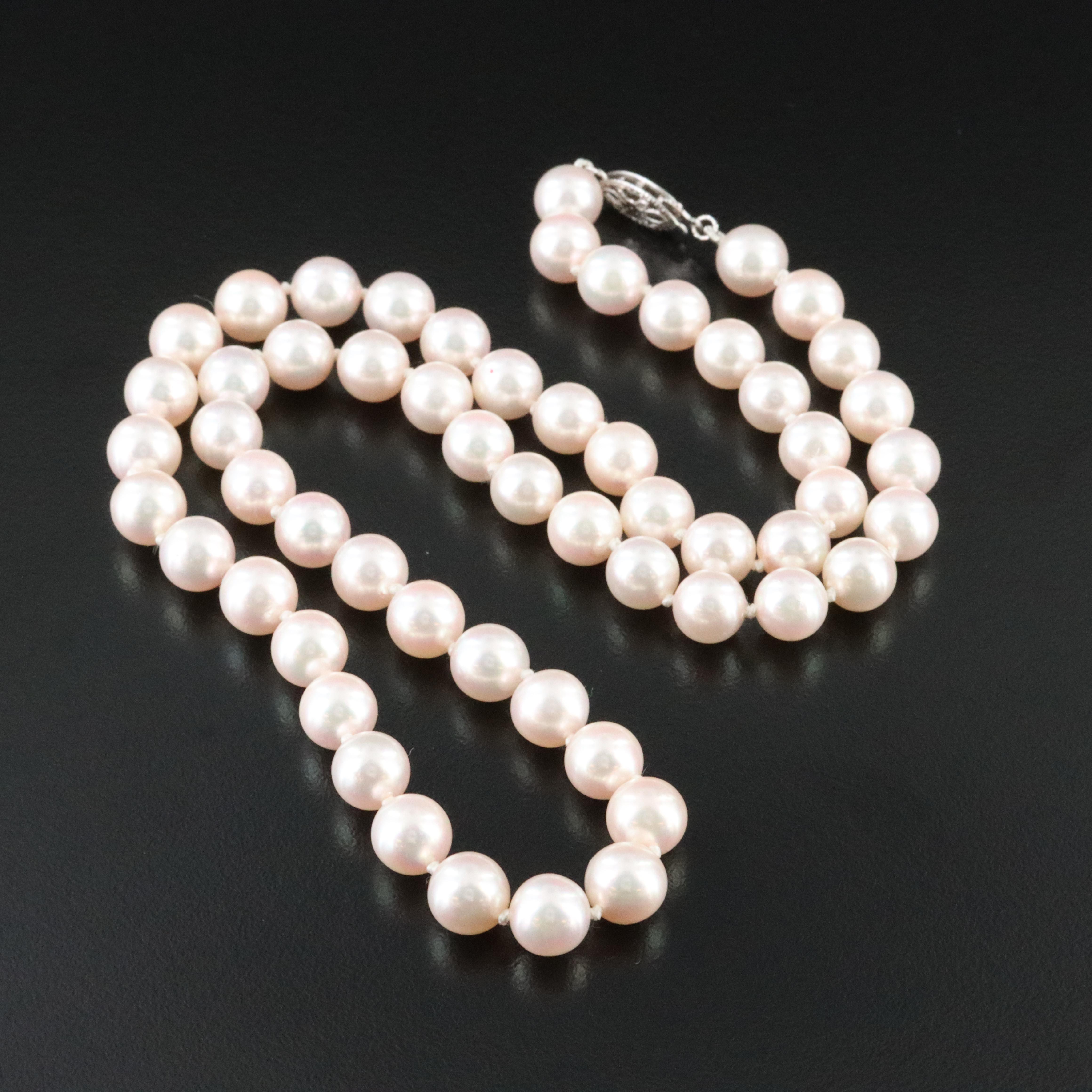 Pearl Necklace with 14K Clasp