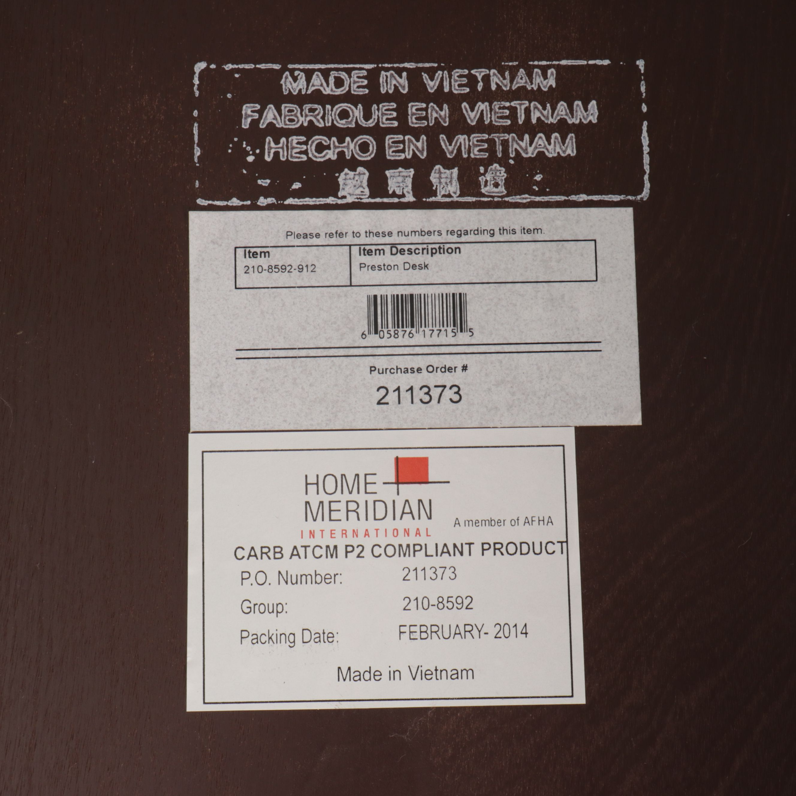 Home Meridian Traditional Style Cherry Kneehole Desk