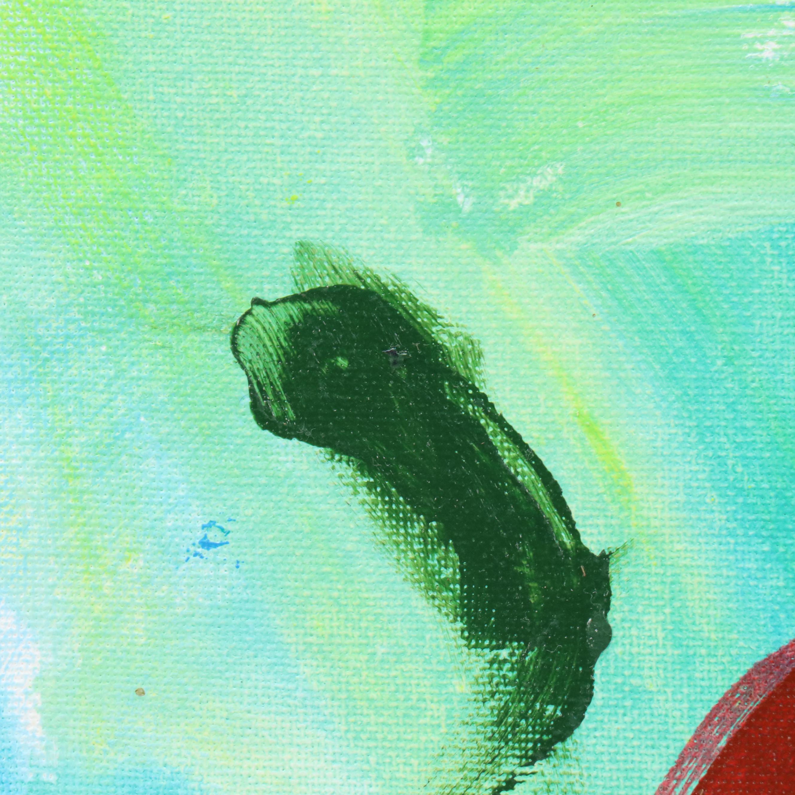 Said Oladejo-lawal Stylized Floral Acrylic Painting, 2020