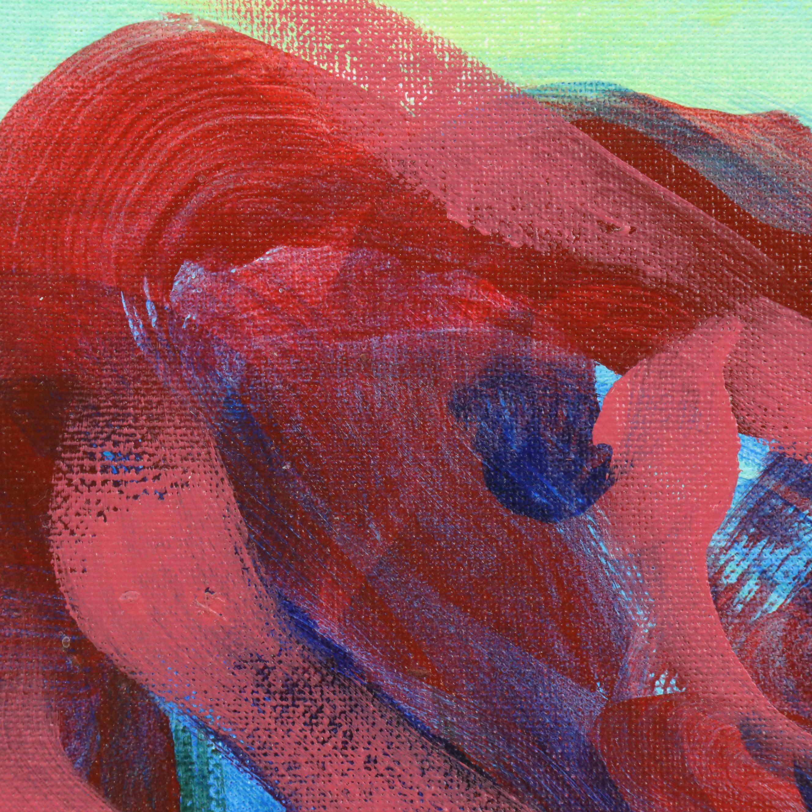 Said Oladejo-lawal Stylized Floral Acrylic Painting, 2020