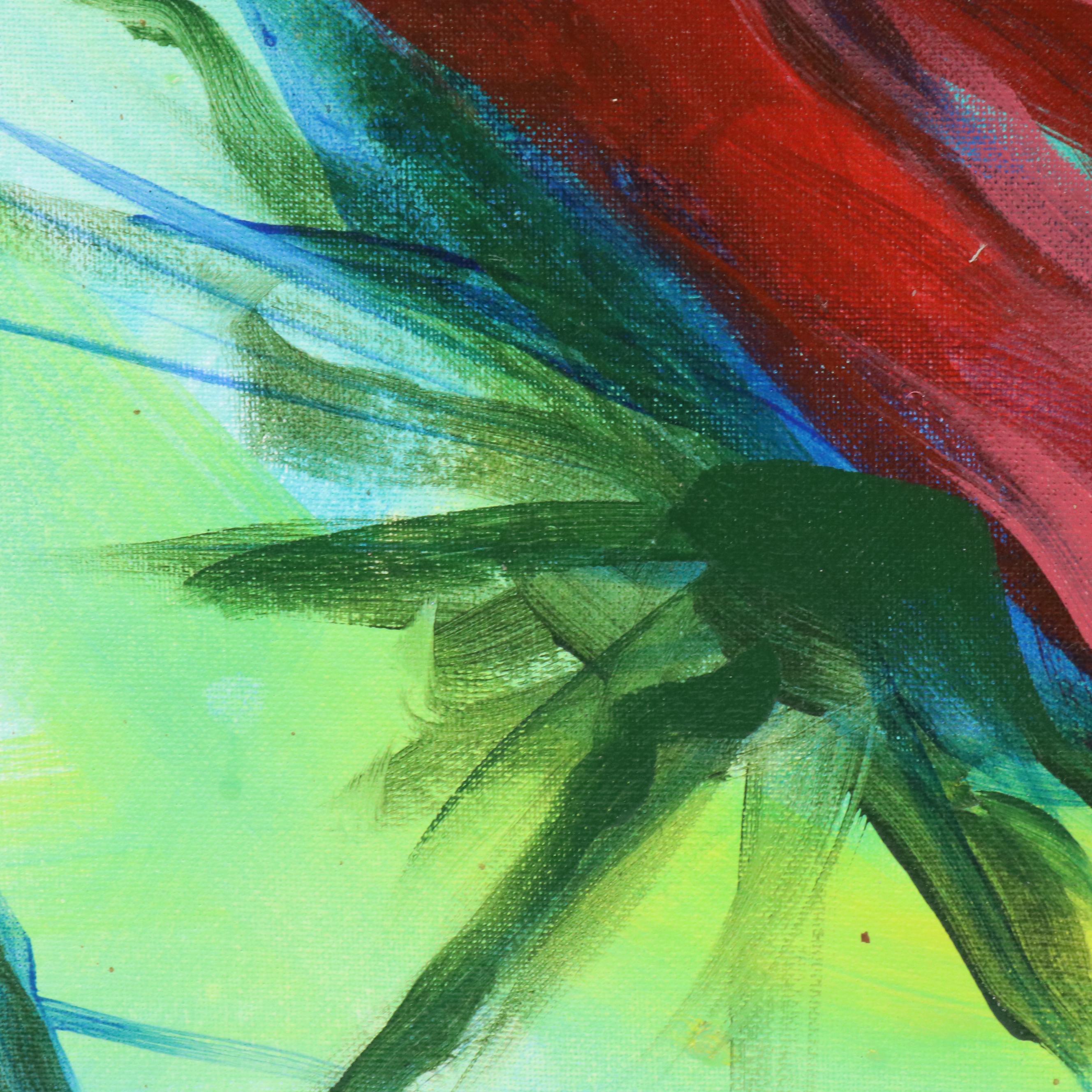 Said Oladejo-lawal Stylized Floral Acrylic Painting, 2020