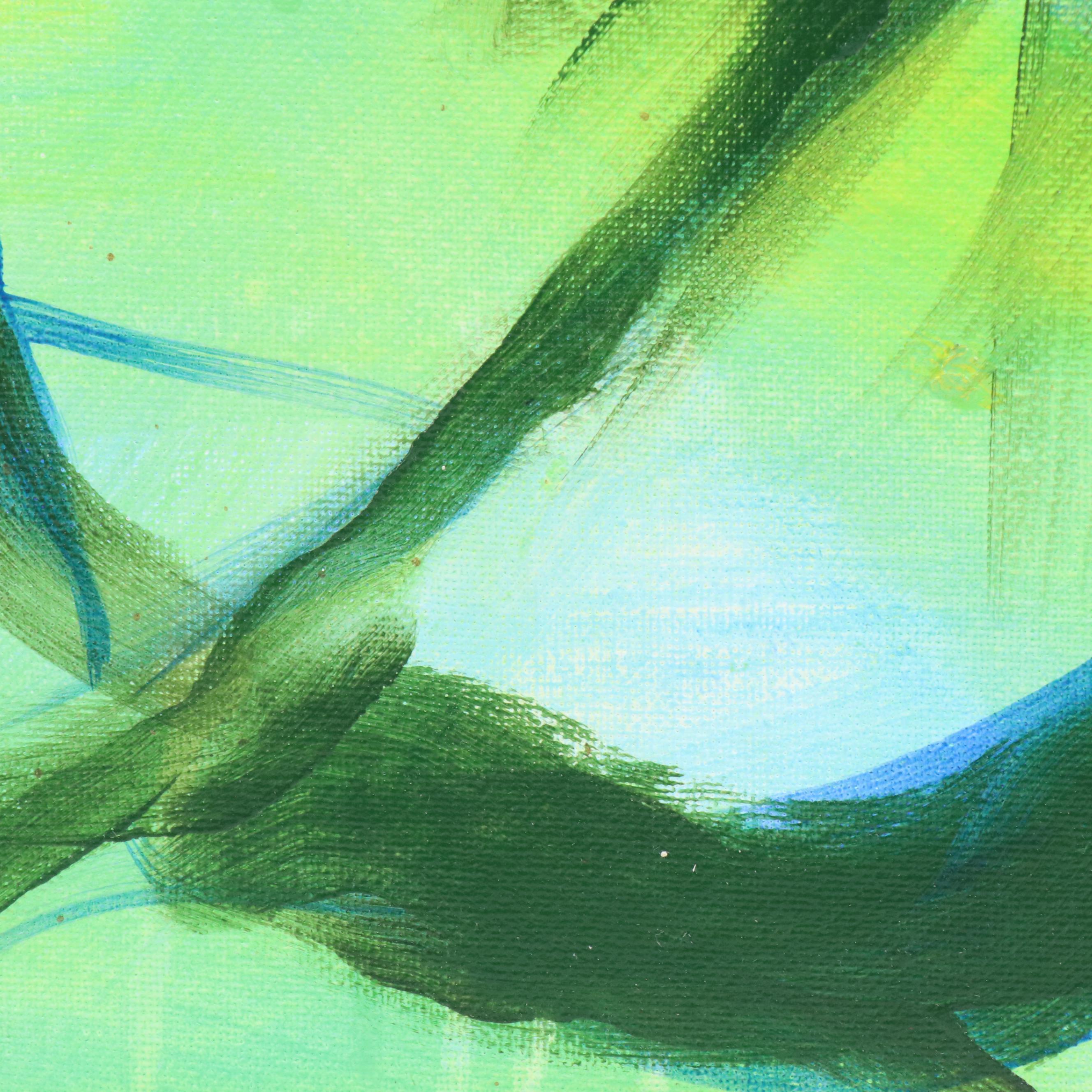 Said Oladejo-lawal Stylized Floral Acrylic Painting, 2020