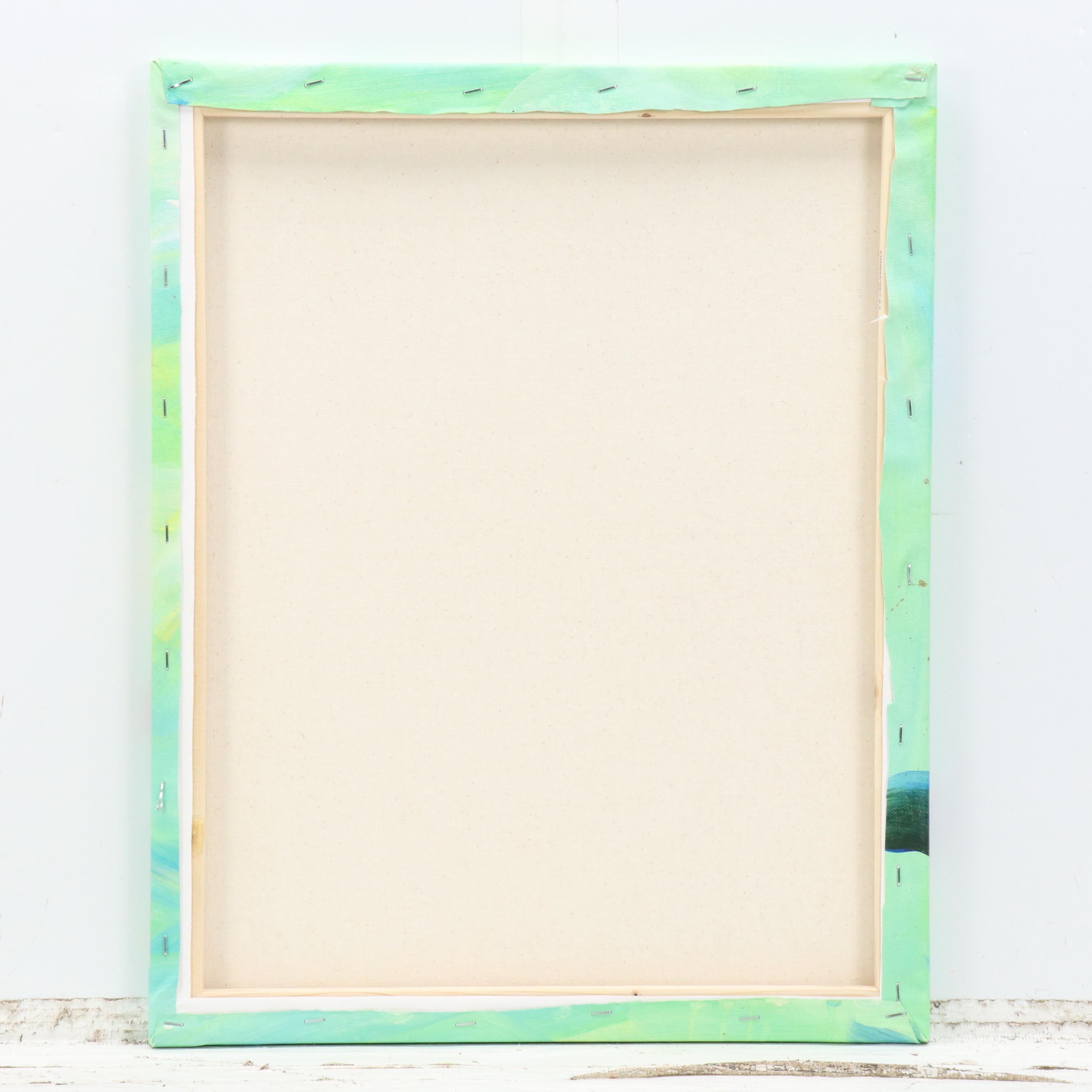 Said Oladejo-lawal Stylized Floral Acrylic Painting, 2020