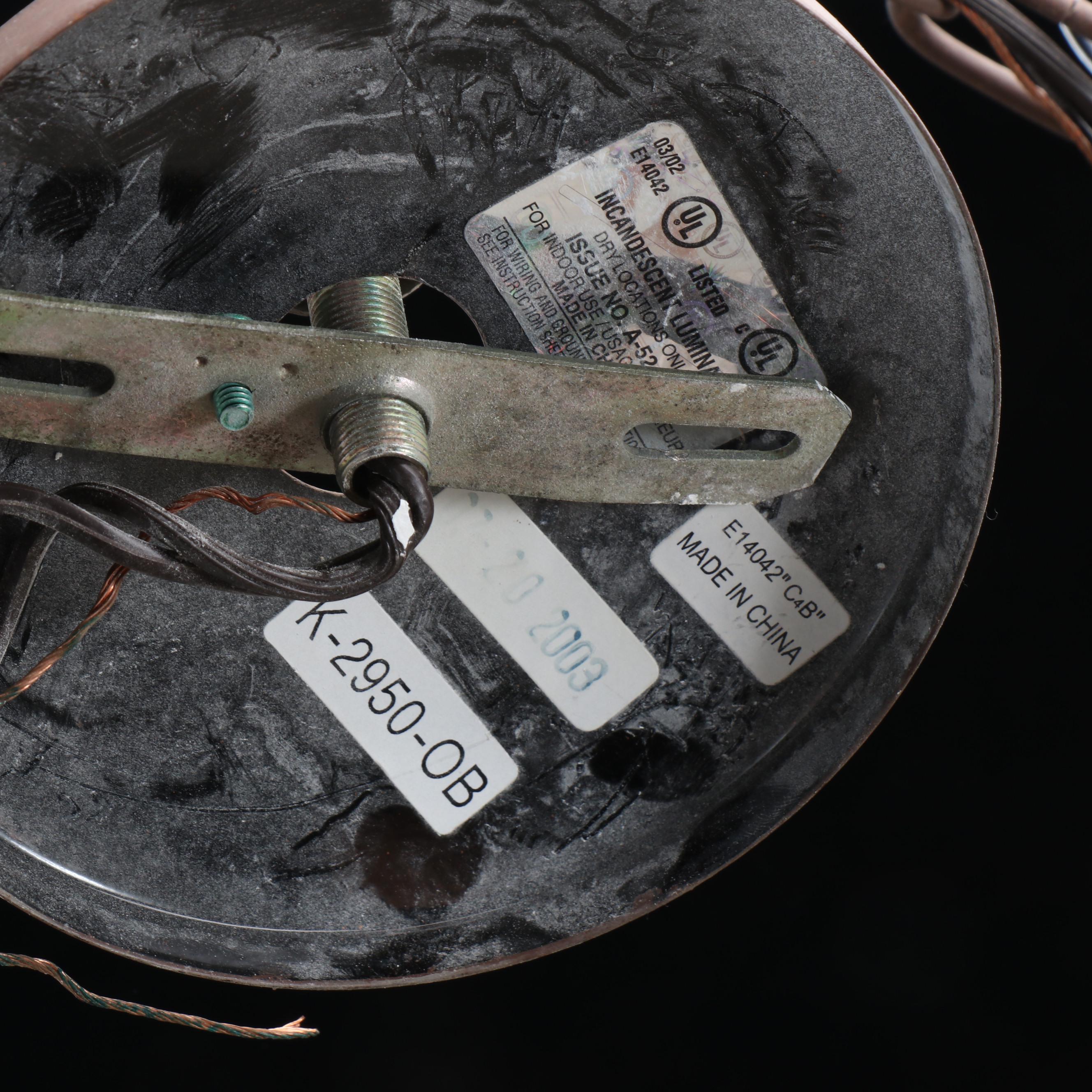 Matte Bronze Finish Seed Glass Urn Pendant Light, 21st Century