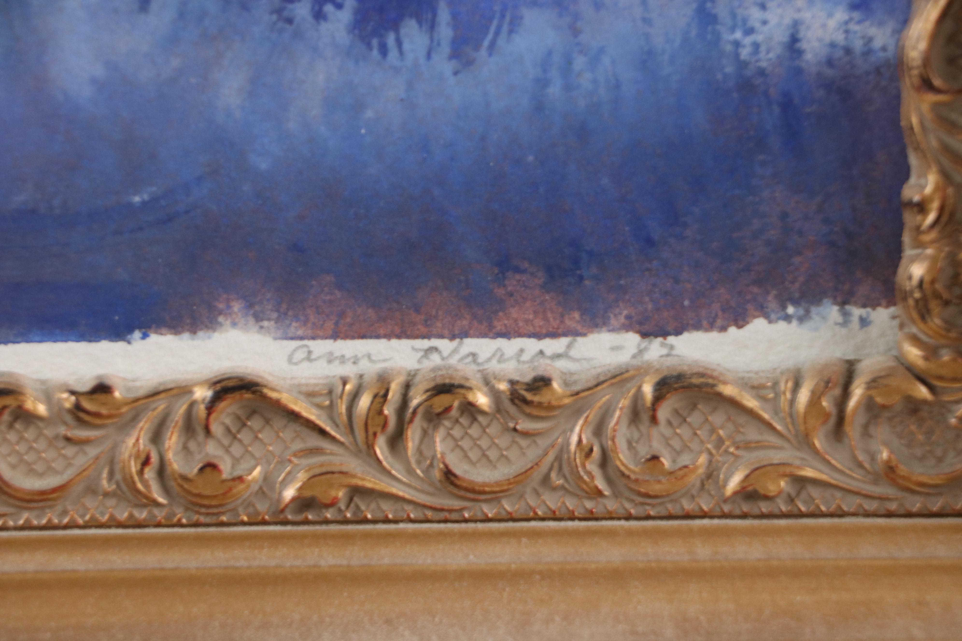 Ann Harrod Rural Landscape Watercolor Painting of House, 1982