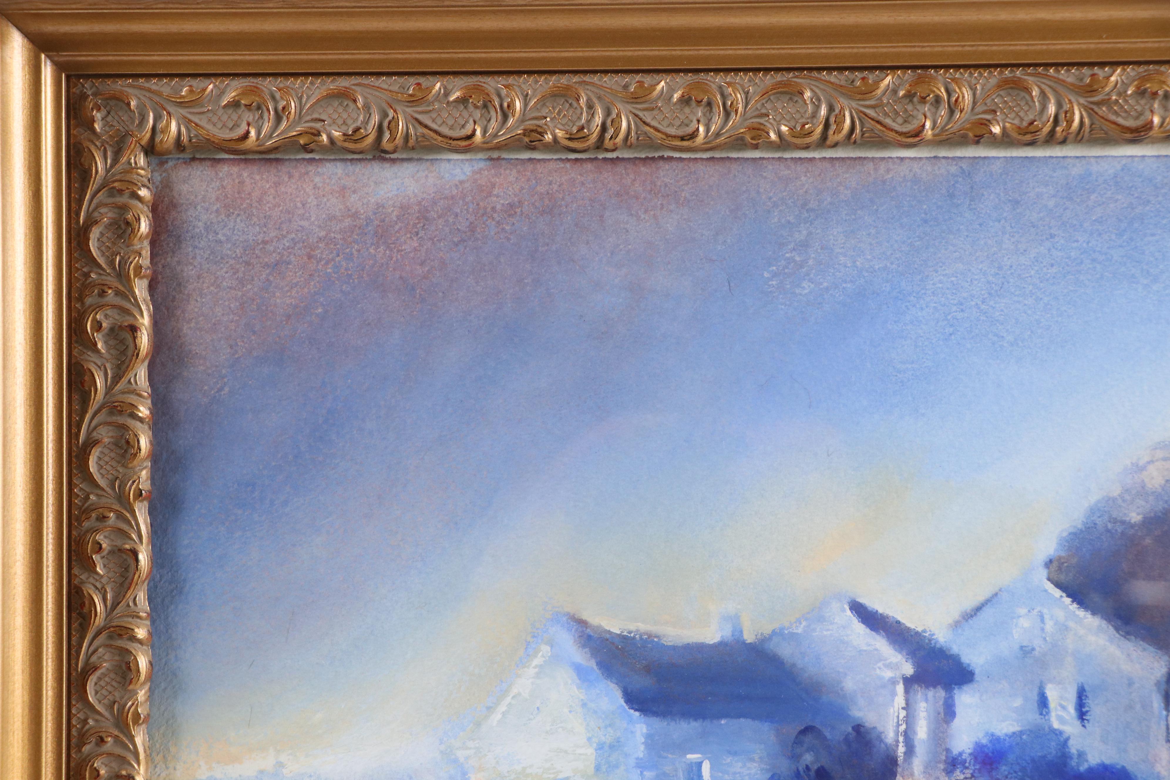 Ann Harrod Rural Landscape Watercolor Painting of House, 1982