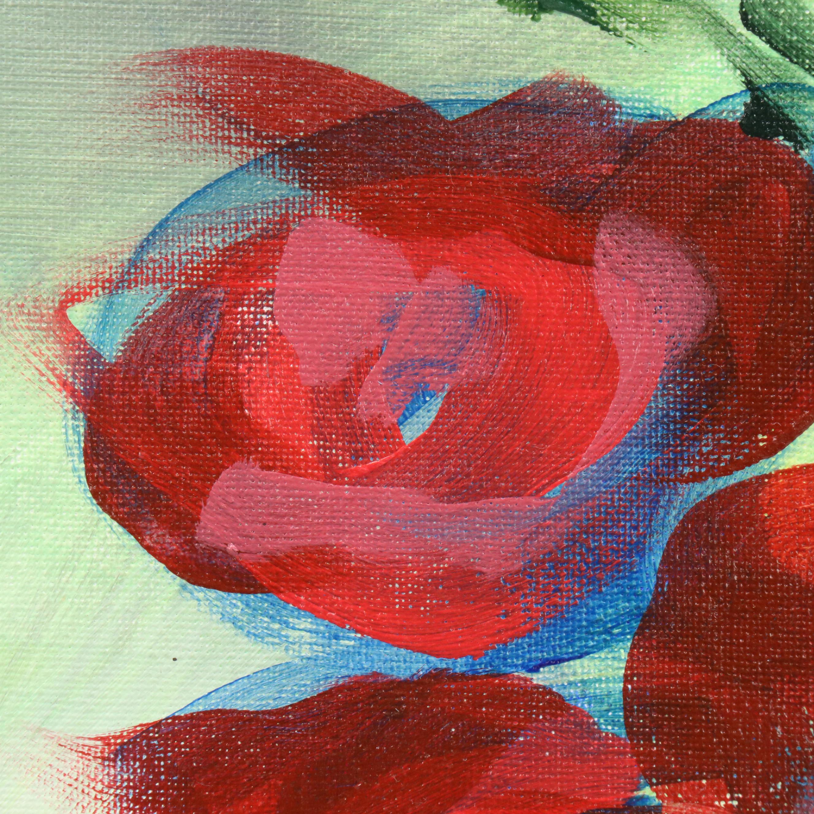 Said Oladejo-lawal Stylized Floral Acrylic Painting, 2020