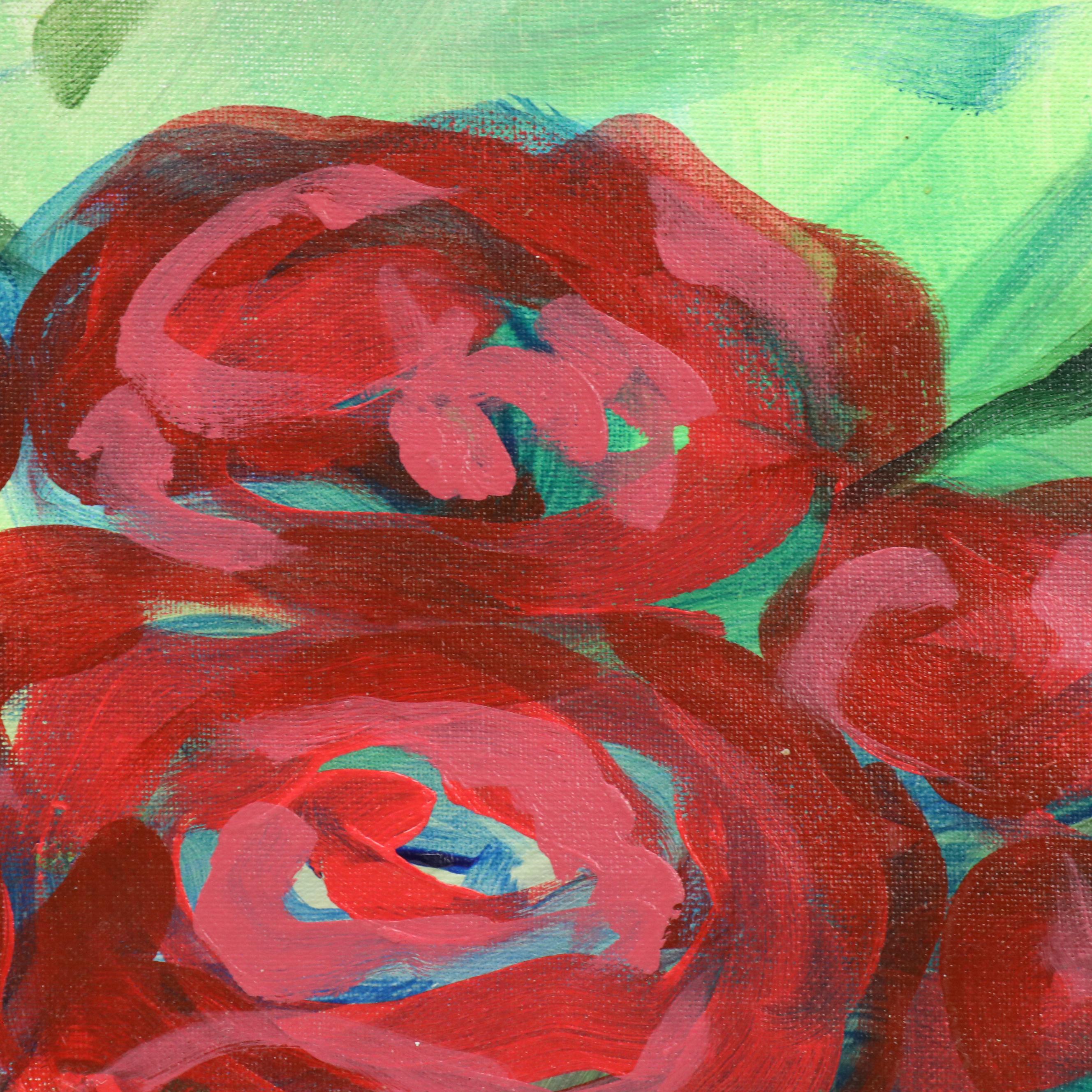 Said Oladejo-lawal Stylized Floral Acrylic Painting, 2020