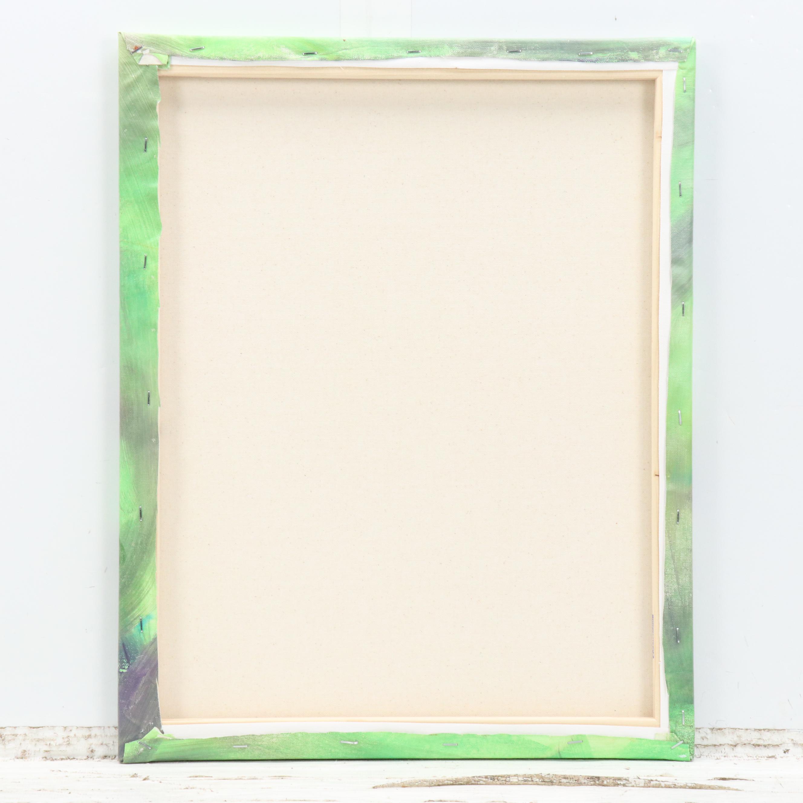 Said Oladejo-lawal Stylized Floral Acrylic Painting, 2020