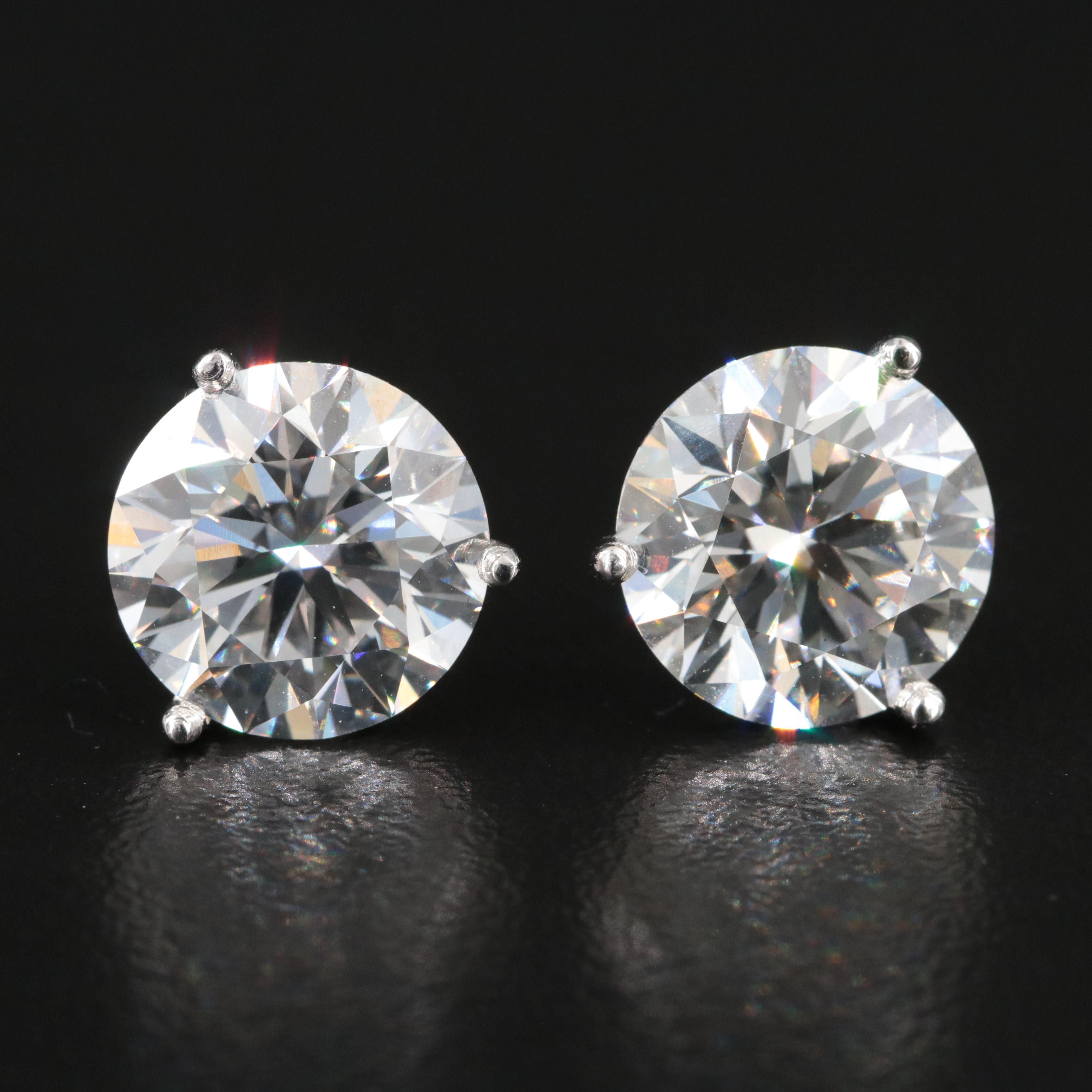 Platinum 8.00 CTW Lab Grown Diamond Solitaire Stud Earrings