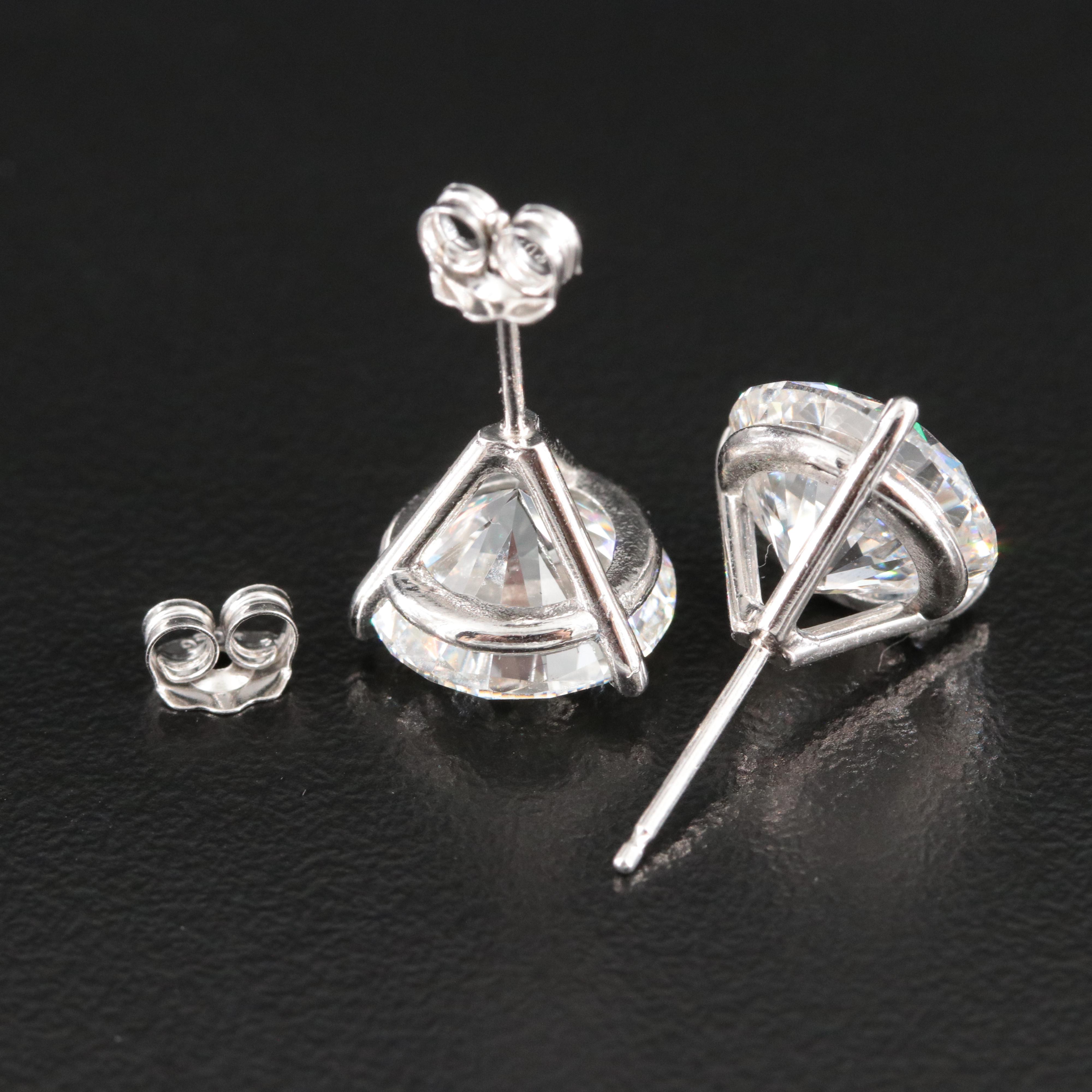 Platinum 8.00 CTW Lab Grown Diamond Solitaire Stud Earrings