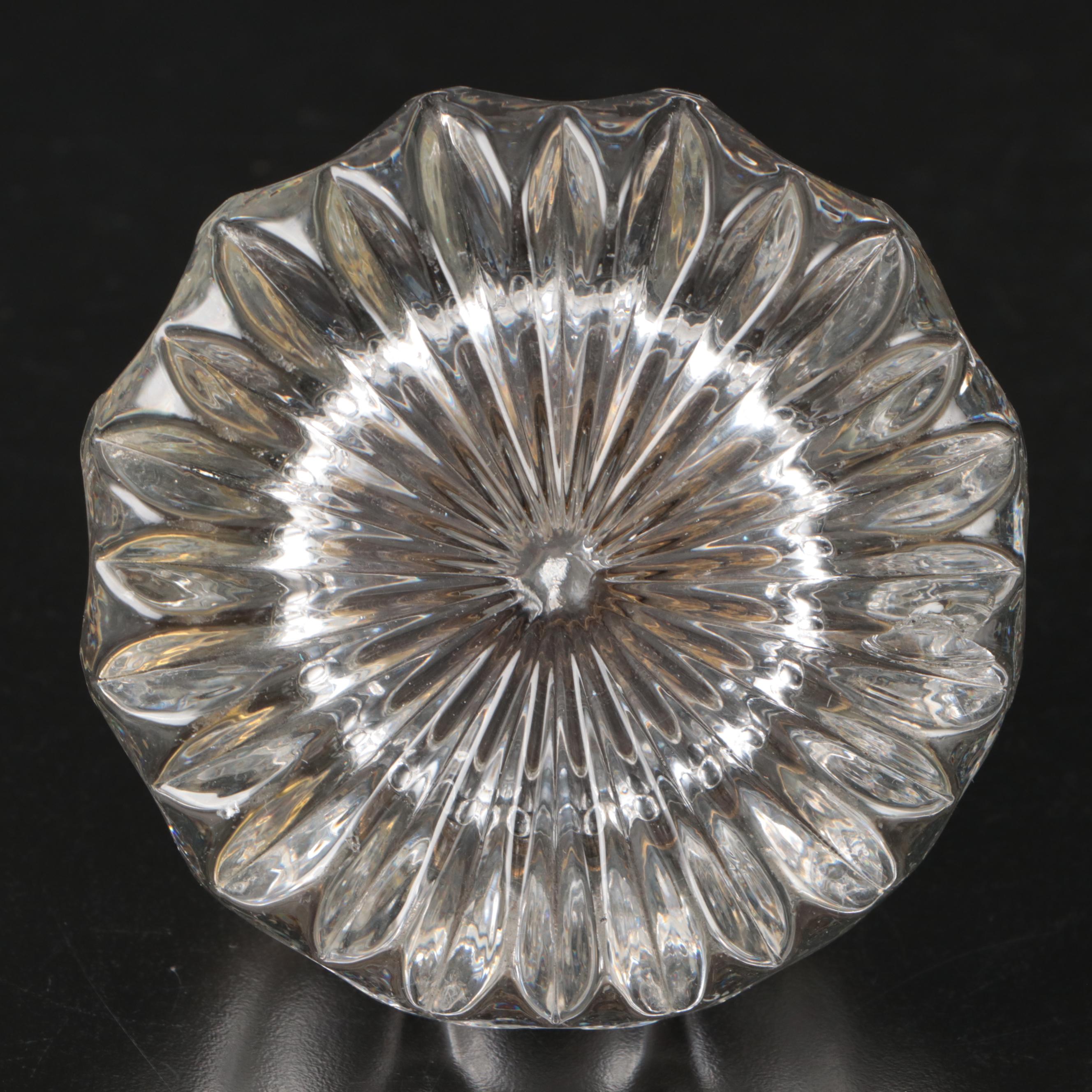 Crystal and Brass Inkwells