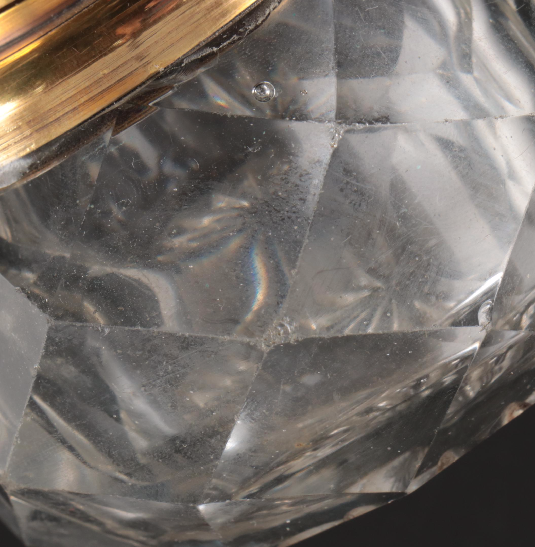 Crystal and Brass Inkwells