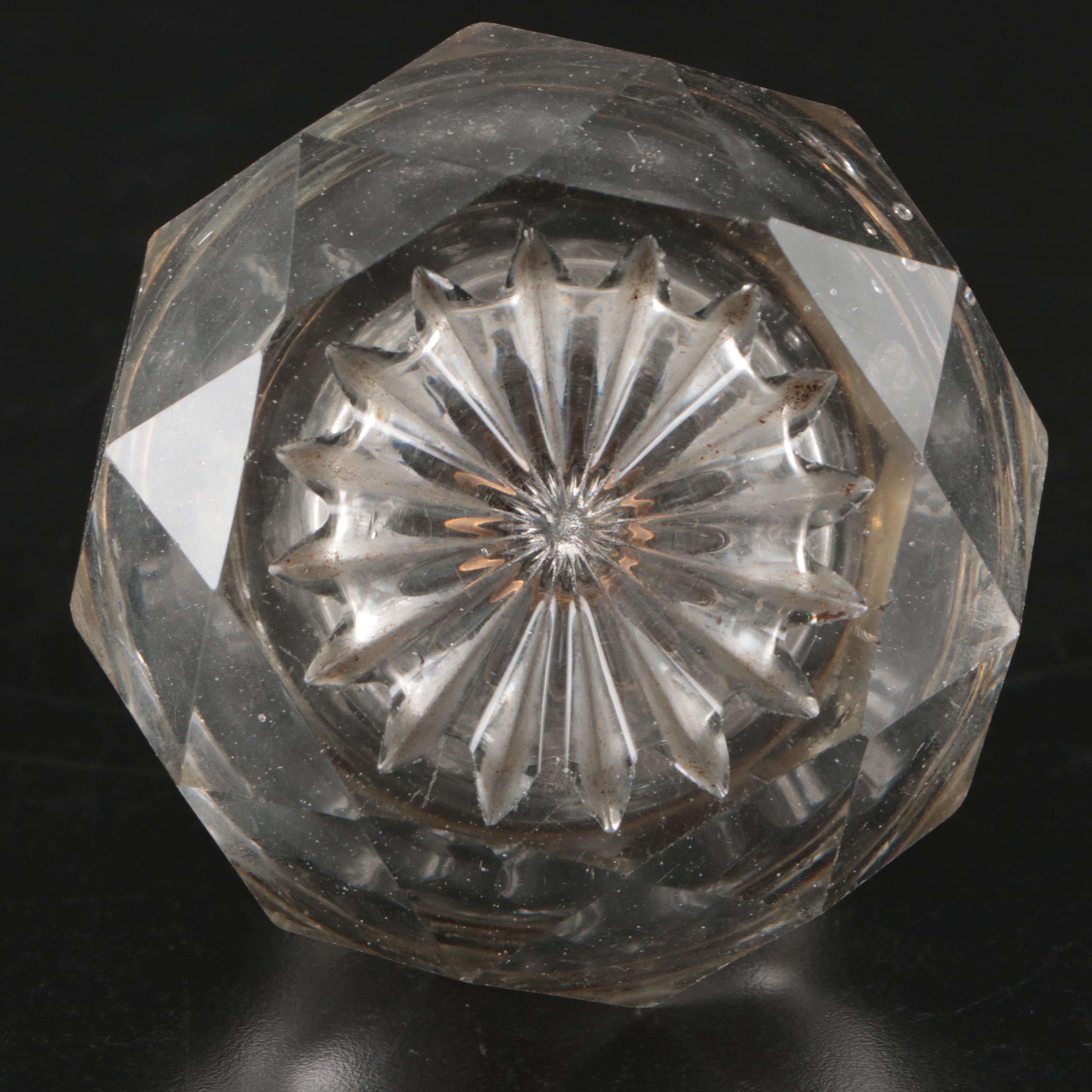 Crystal and Brass Inkwells