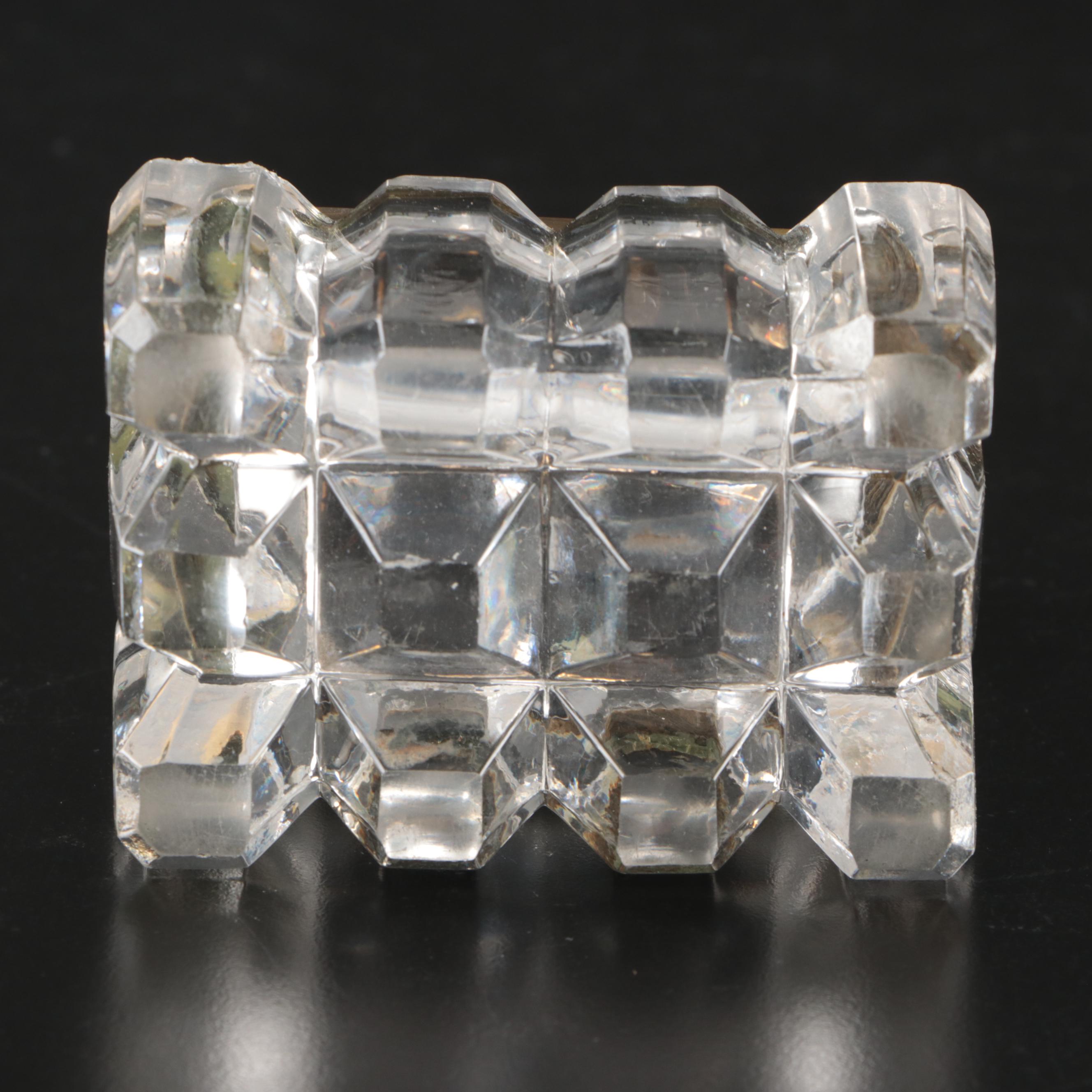 Crystal and Brass Inkwells