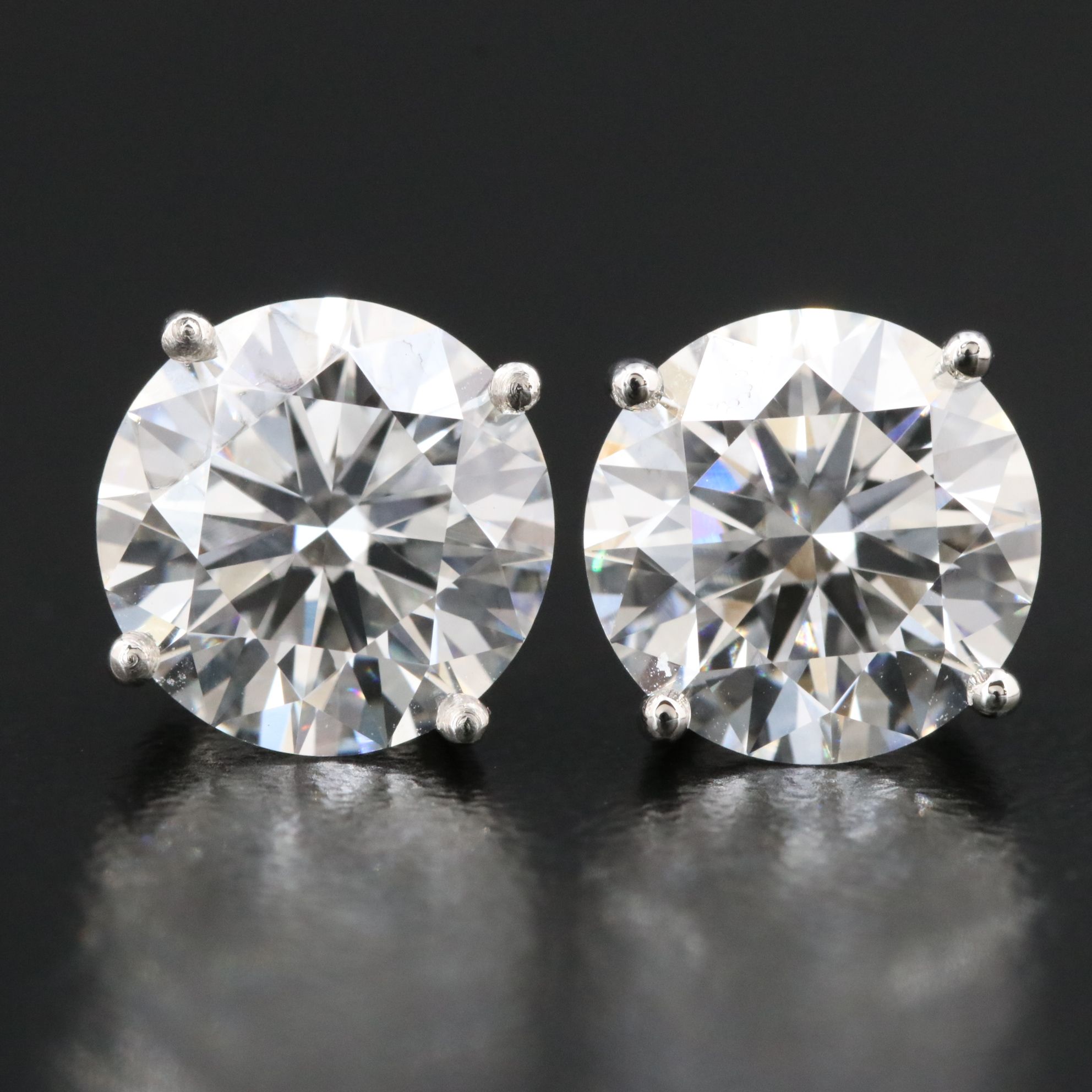 Platinum 5.17 CTW Lab Grown Diamond Stud Earrings with IGI Reports