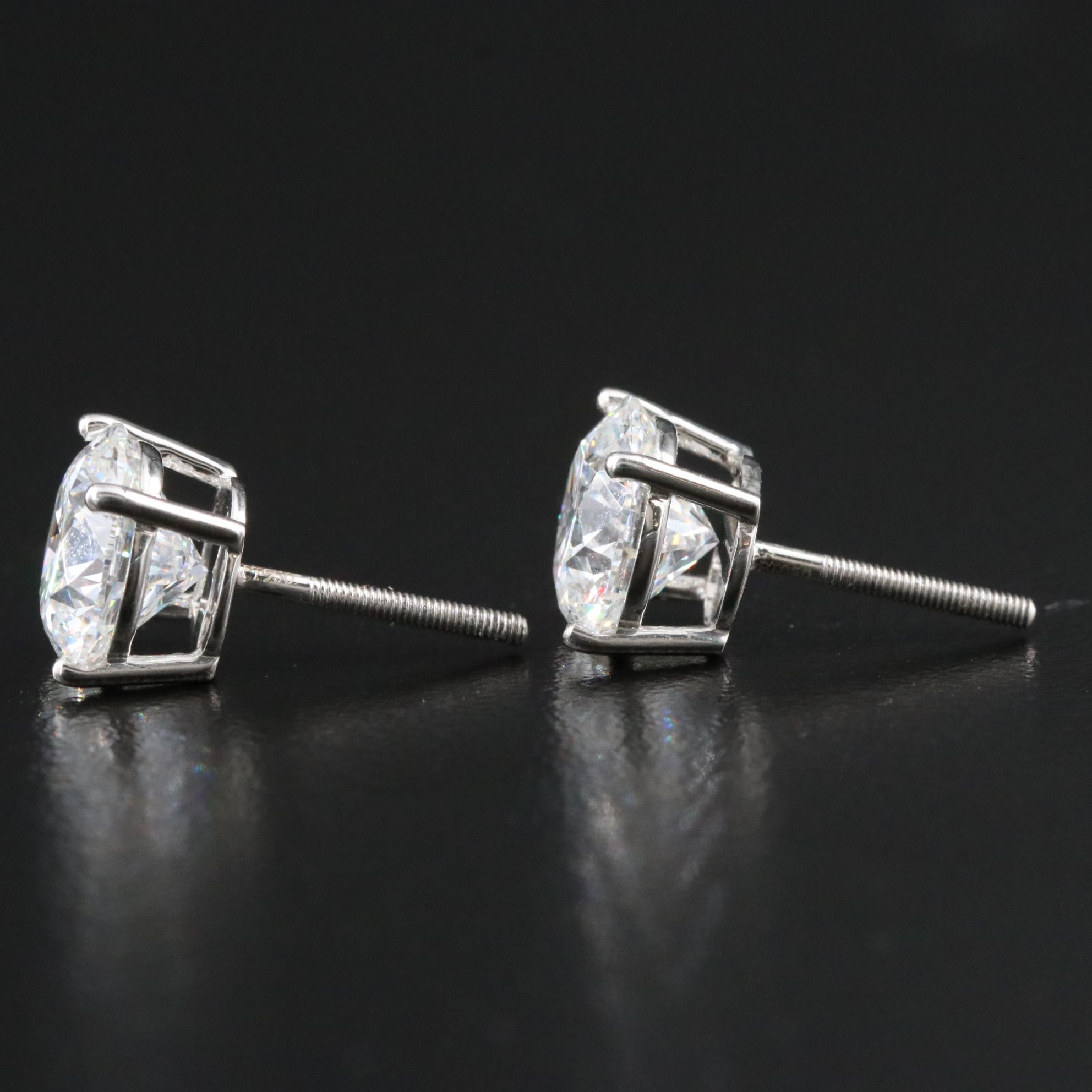 Platinum 5.17 CTW Lab Grown Diamond Stud Earrings with IGI Reports