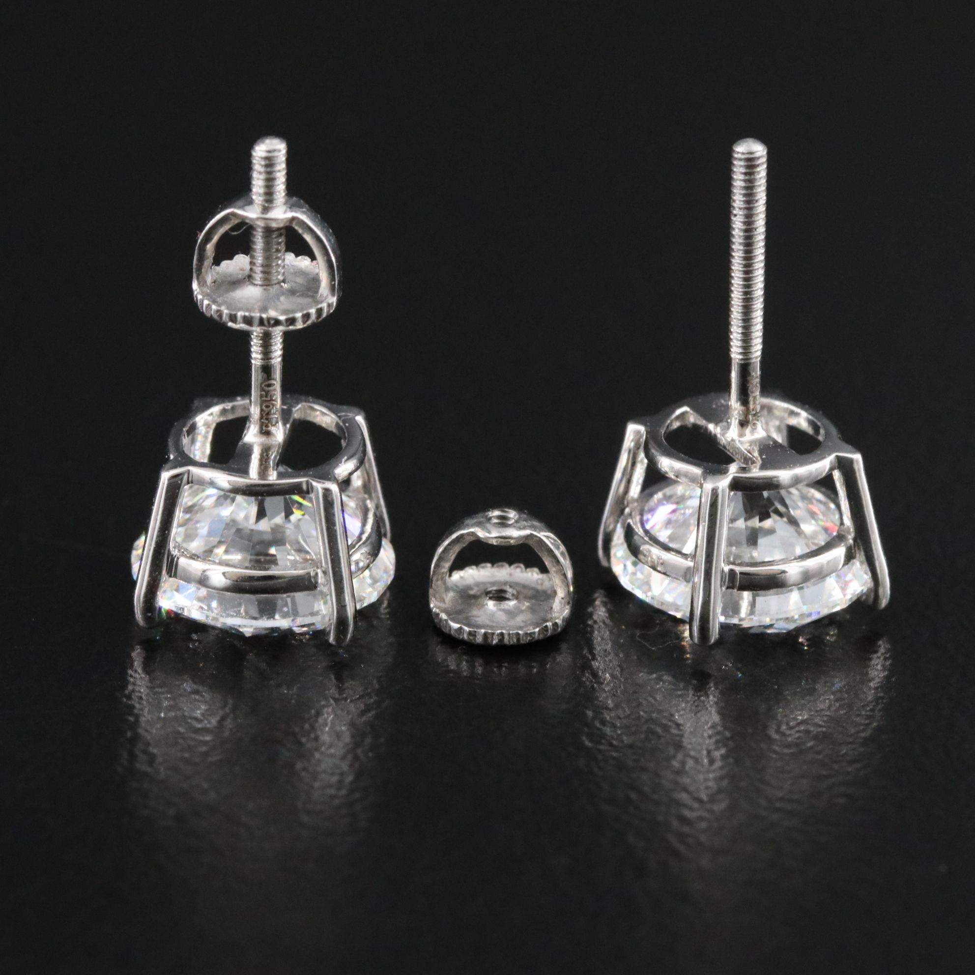 Platinum 5.17 CTW Lab Grown Diamond Stud Earrings with IGI Reports