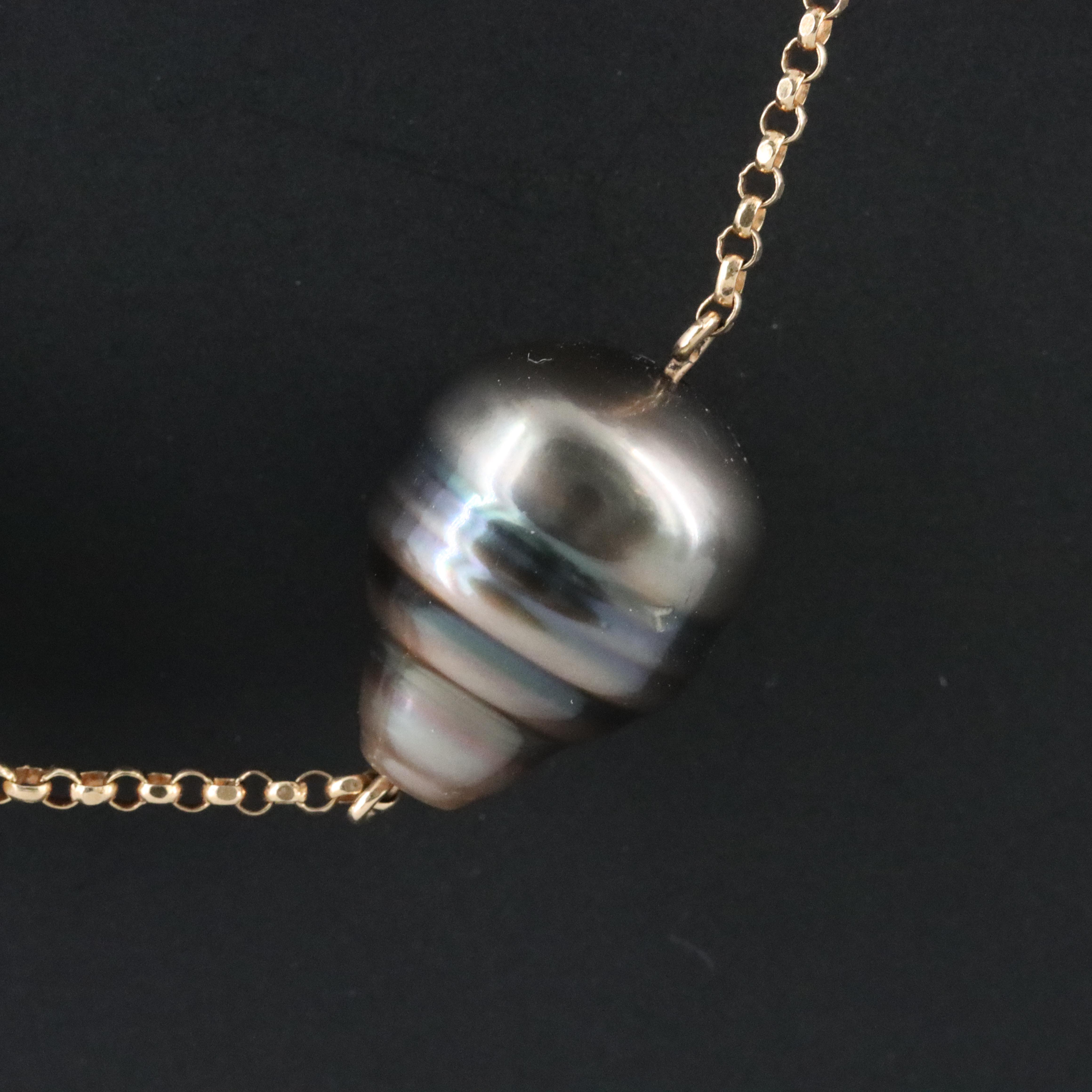 14K Pearl Station Necklace