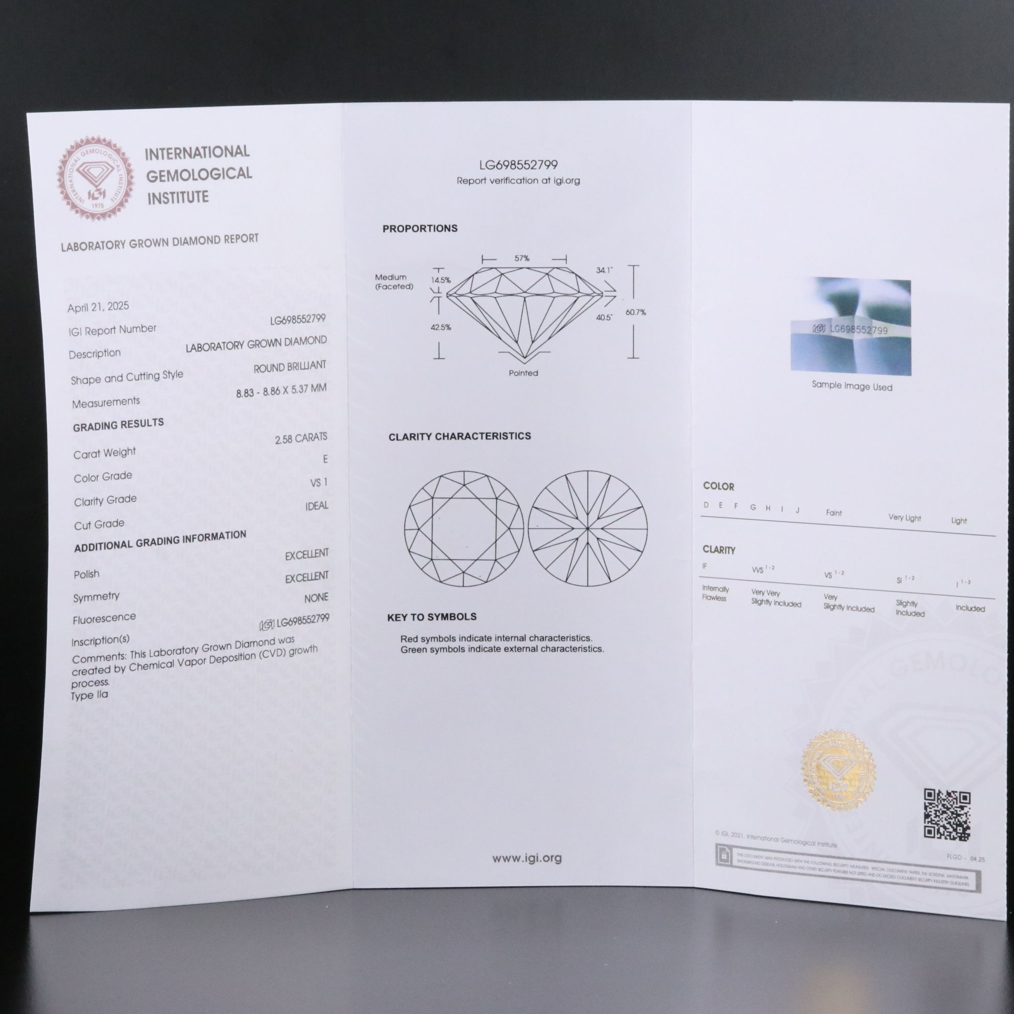 Platinum 5.17 CTW Lab Grown Diamond Stud Earrings with IGI Reports