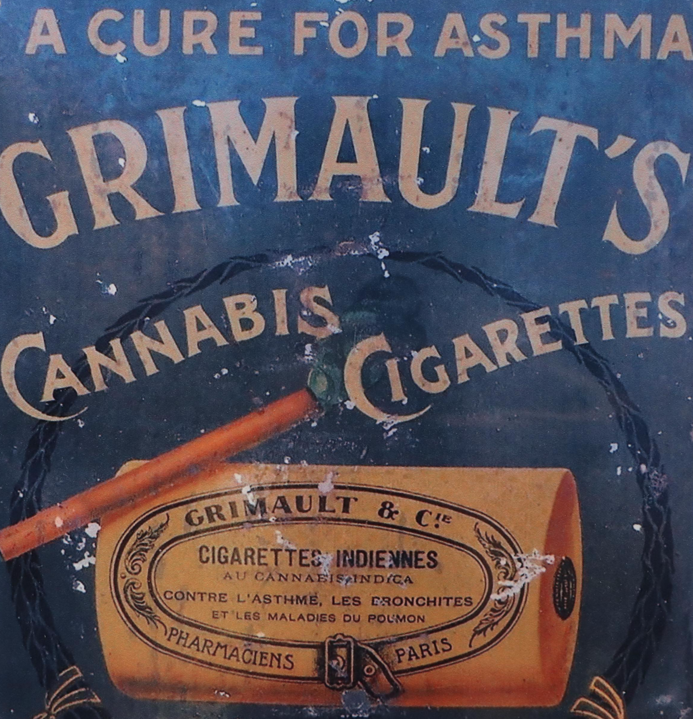 Reproduction "Grimault's Cannabis Cigarettes" Metal Sign