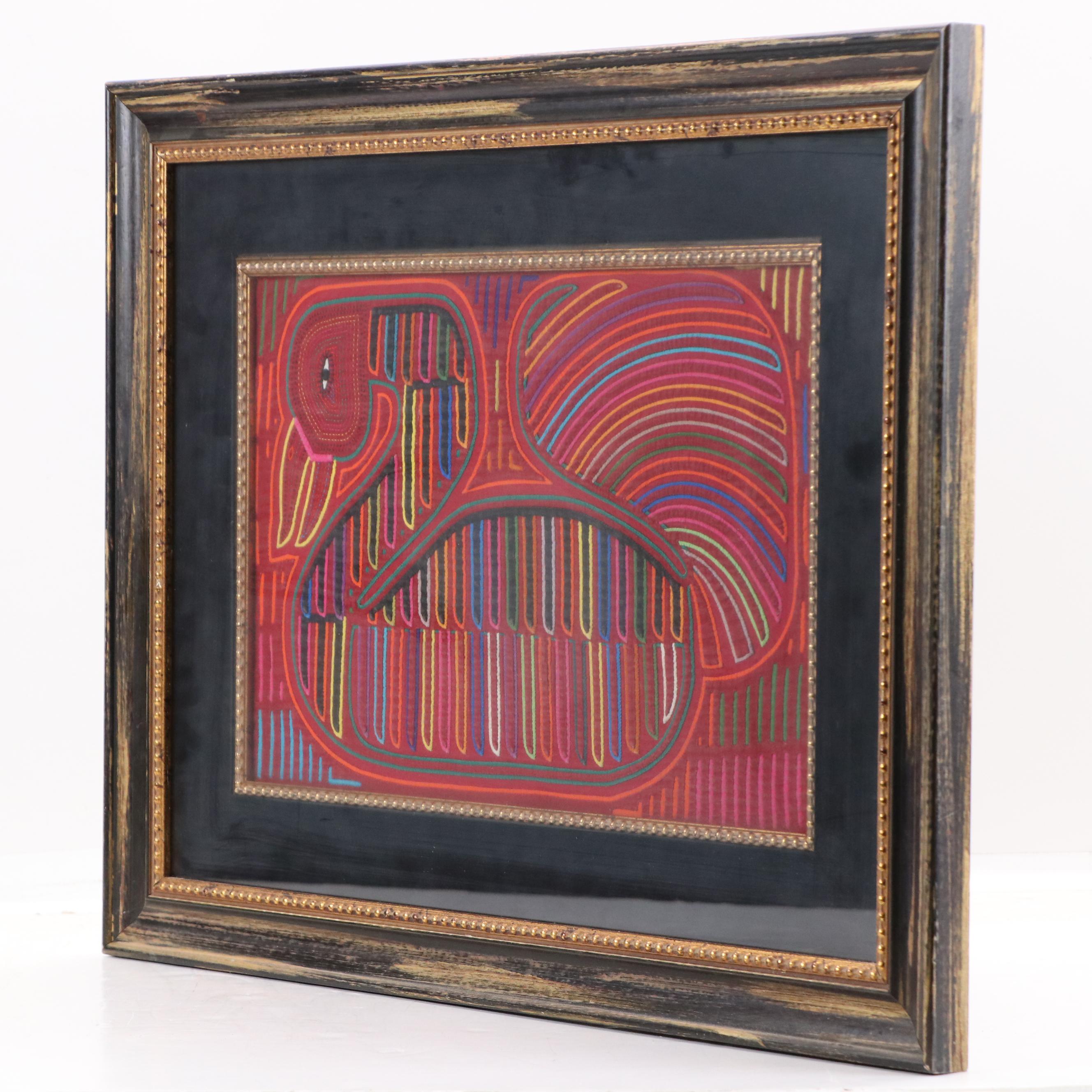 Kuna Mola Textile Folk Art of Bird, Late 20th/Early 21st Century