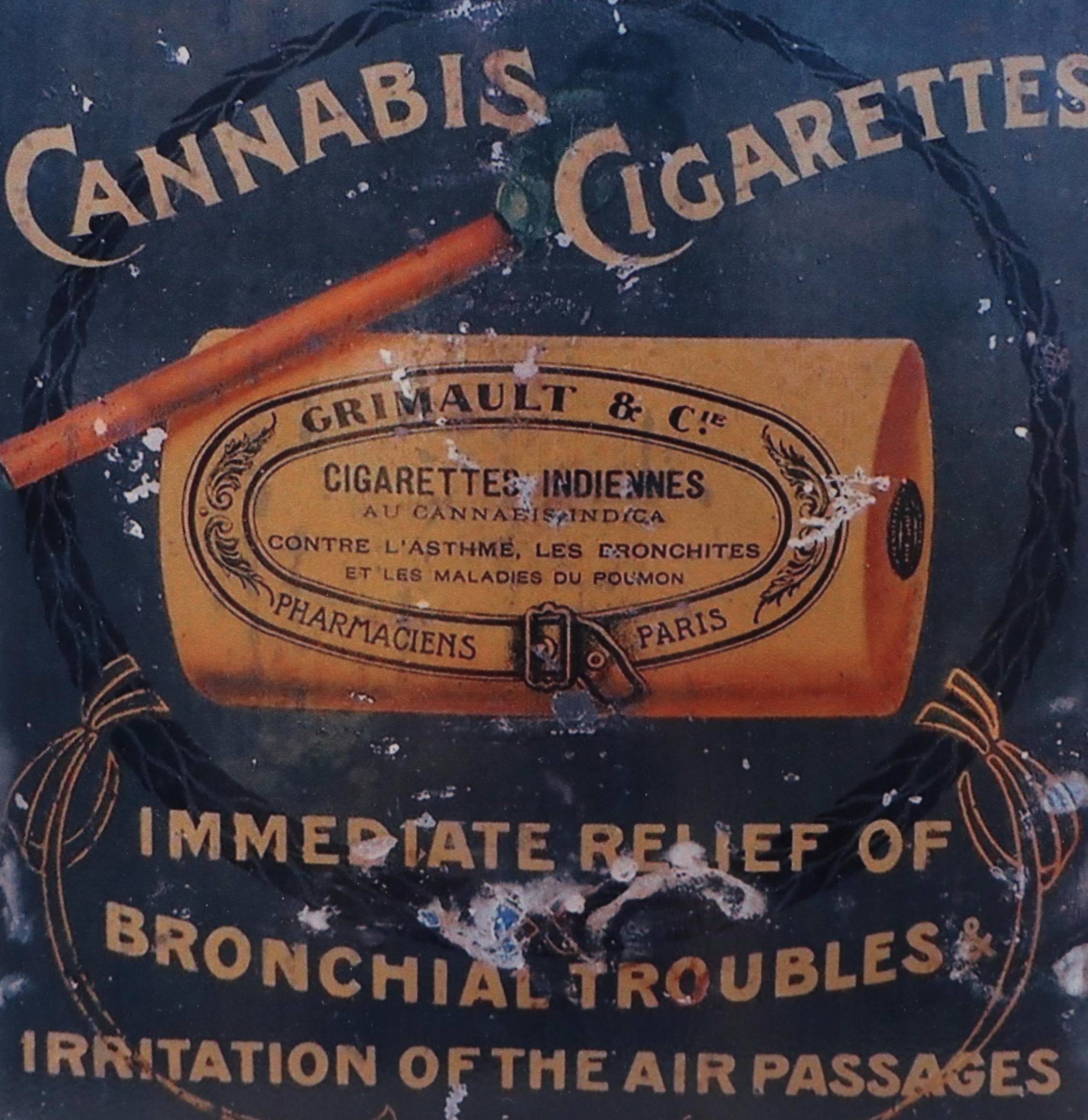 Reproduction "Grimault's Cannabis Cigarettes" Metal Sign