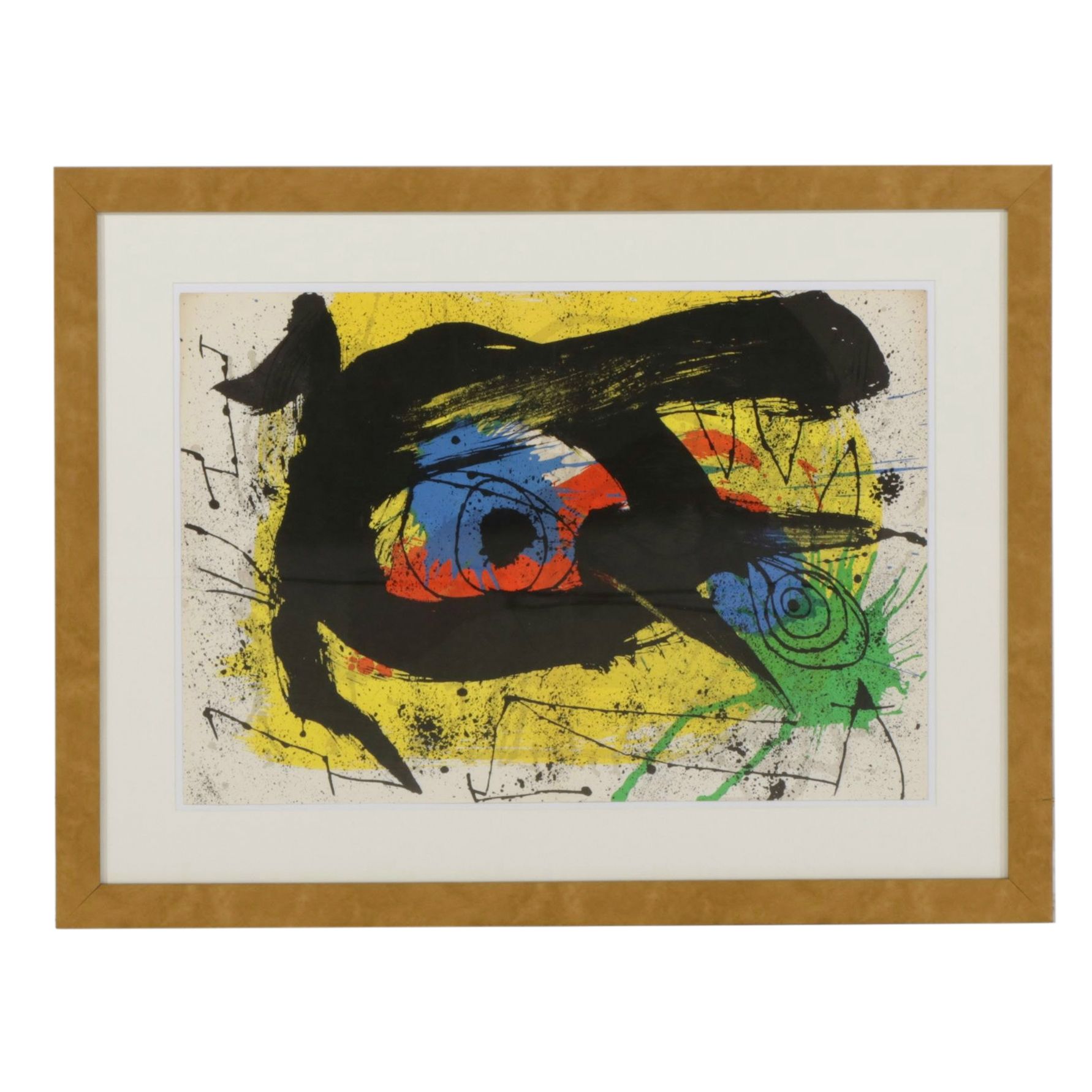 Joan Miró Double-Page Color Lithograph for "Derrière le Miroir," 1973