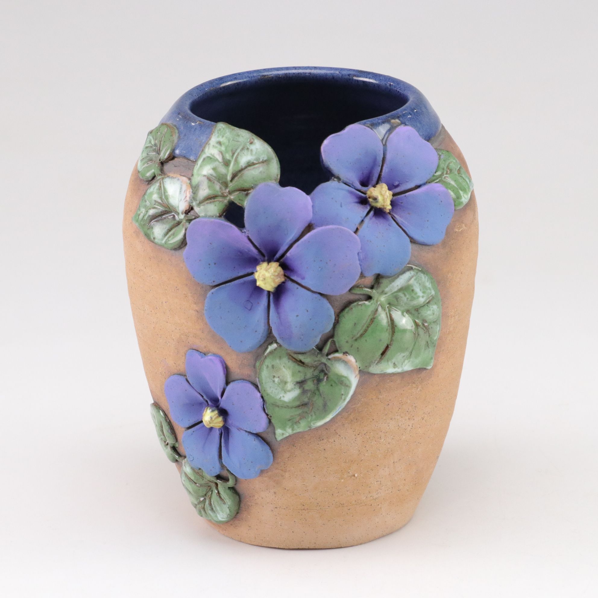 Old Patagonia Pottery Hibiscus, Iris and Violets on Vases
