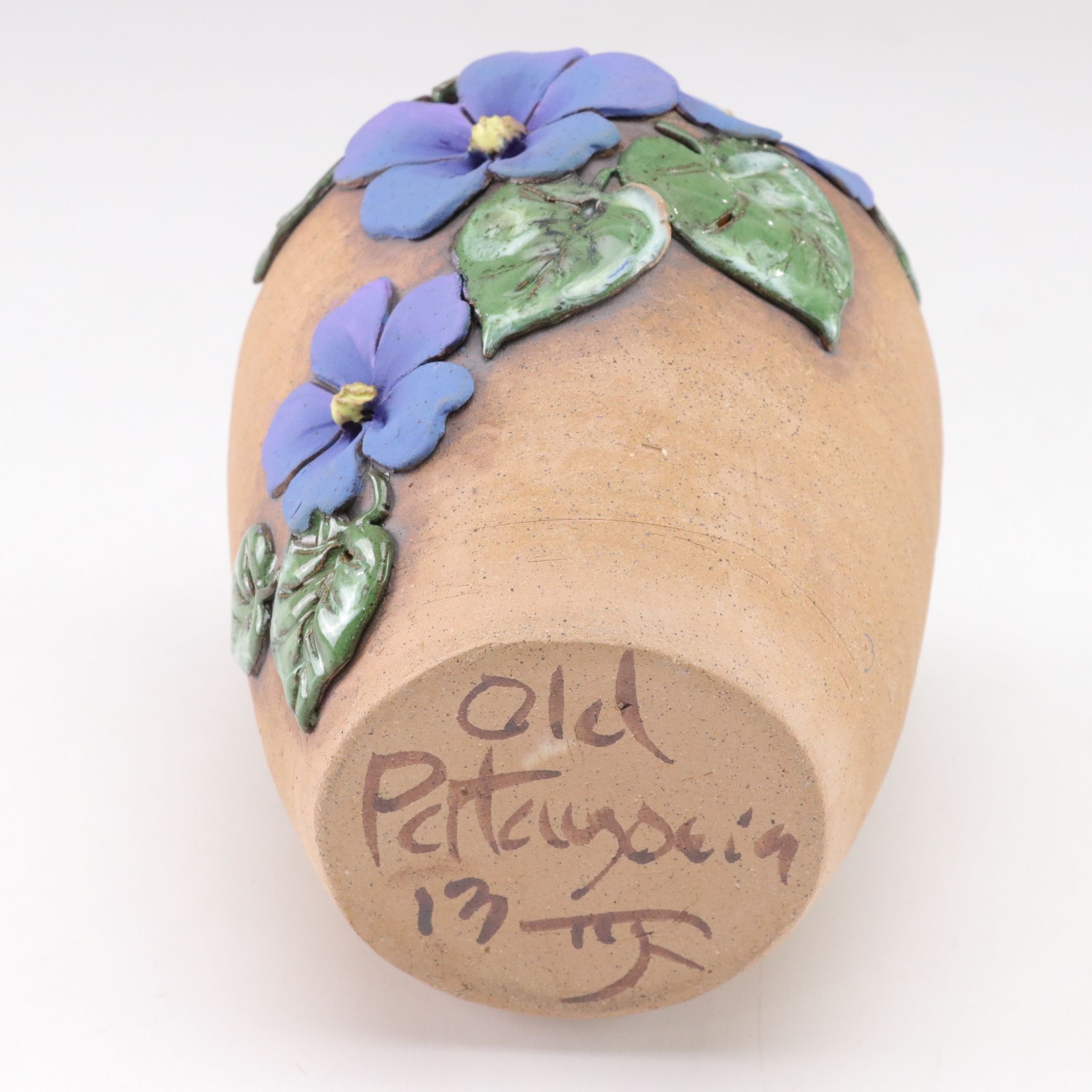 Old Patagonia Pottery Hibiscus, Iris and Violets on Vases