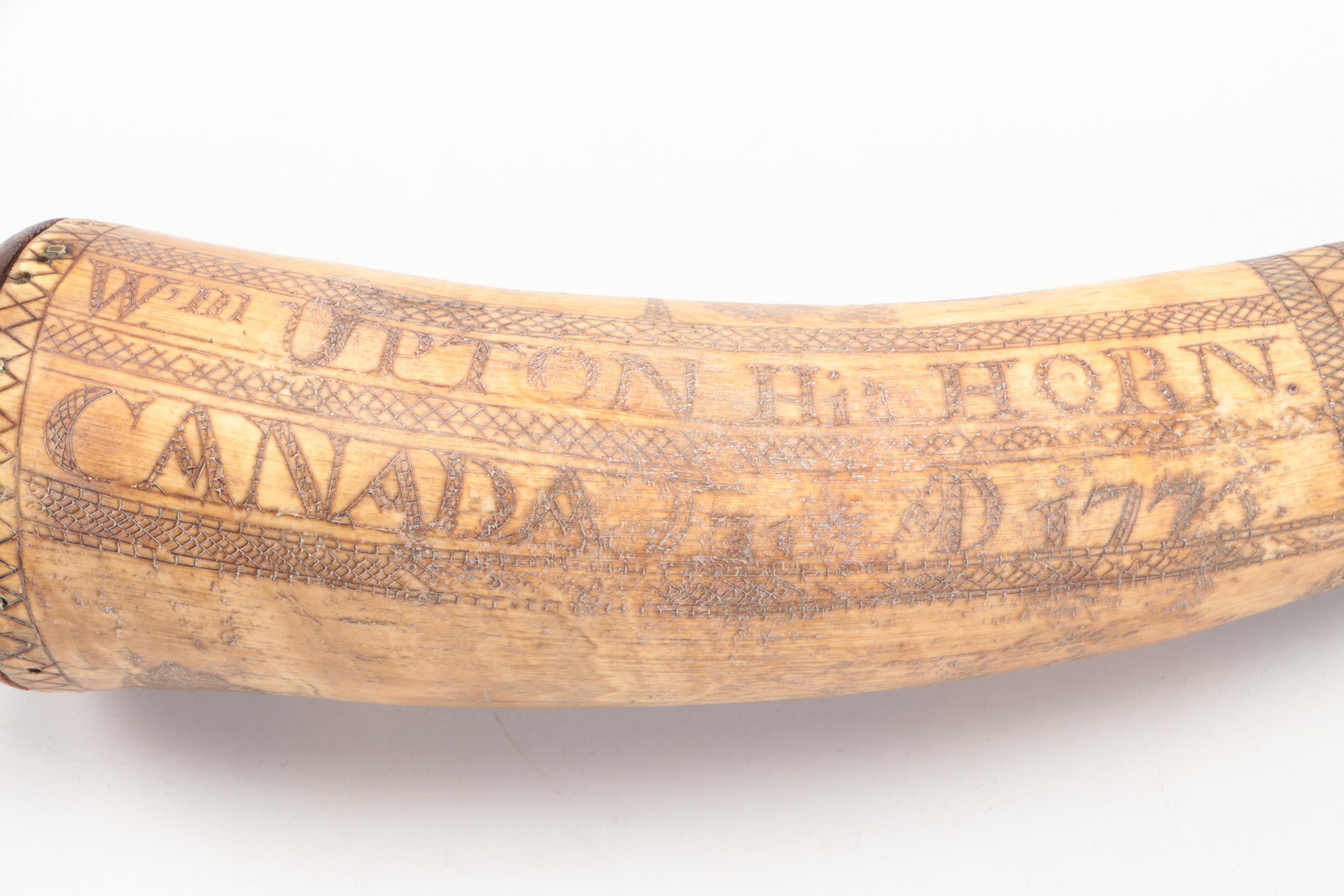 American Revolution Reproduction Scrimshaw Powder Horn