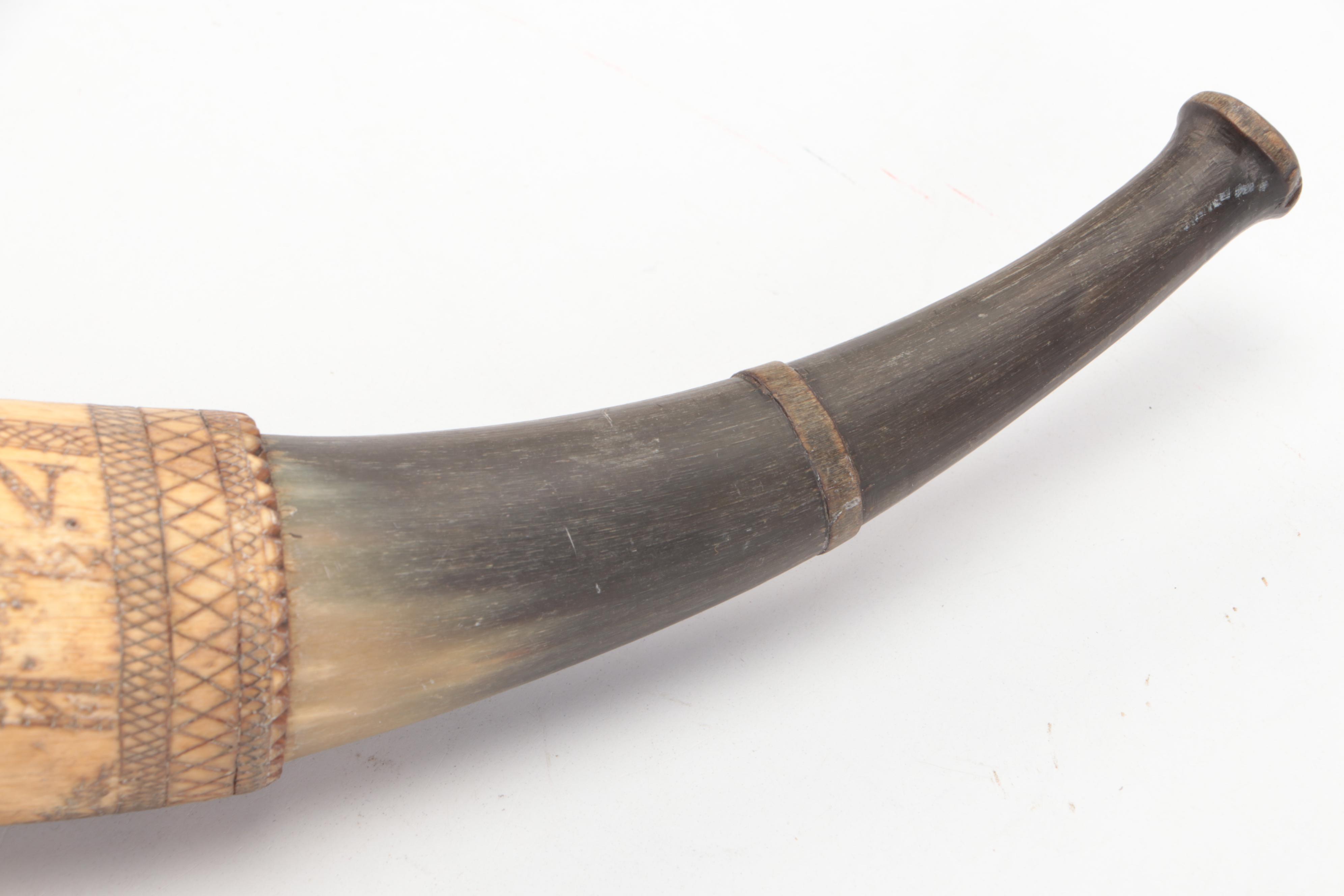 American Revolution Reproduction Scrimshaw Powder Horn