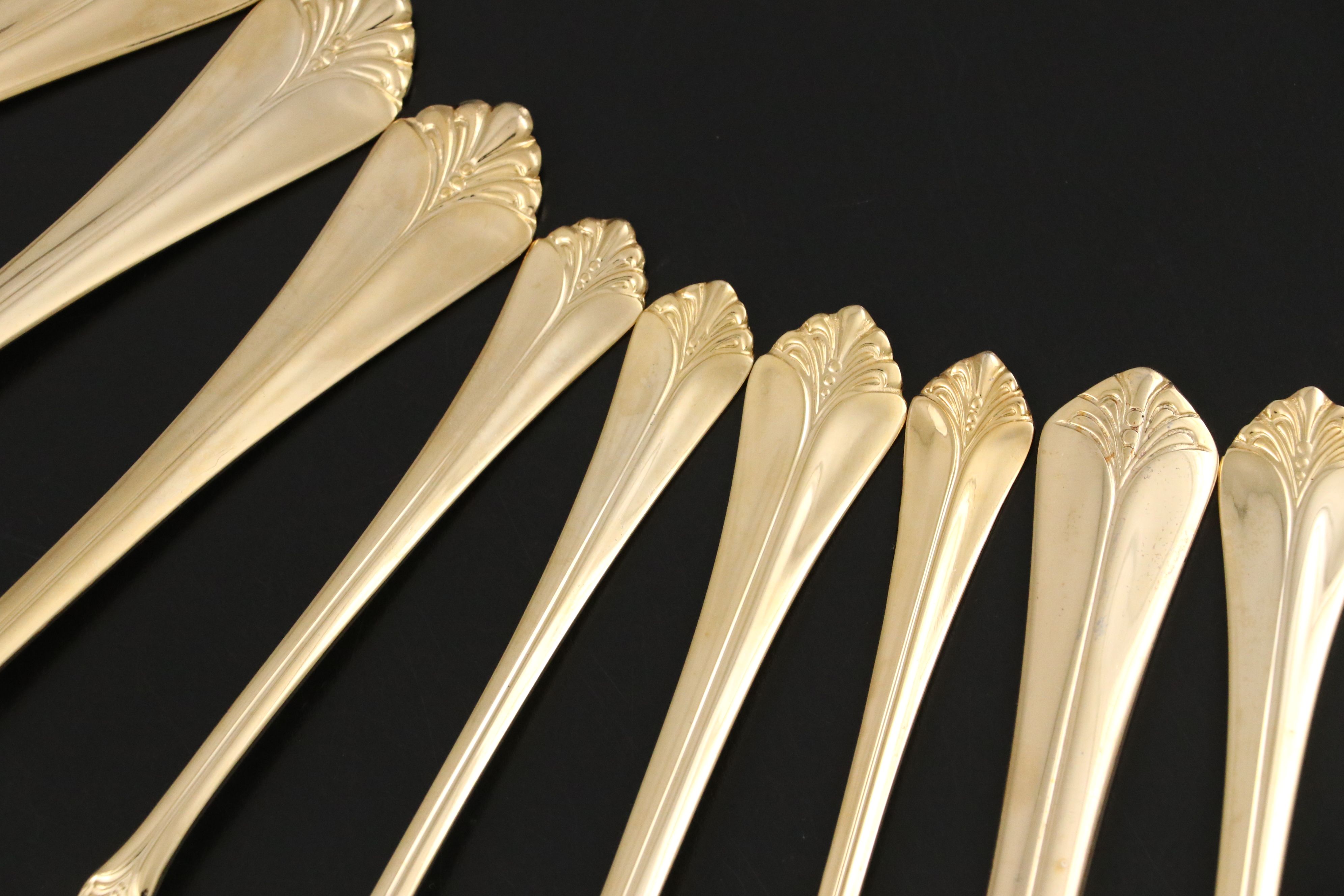 International Gold Electroplate Flatware Set with Other Table Accessories