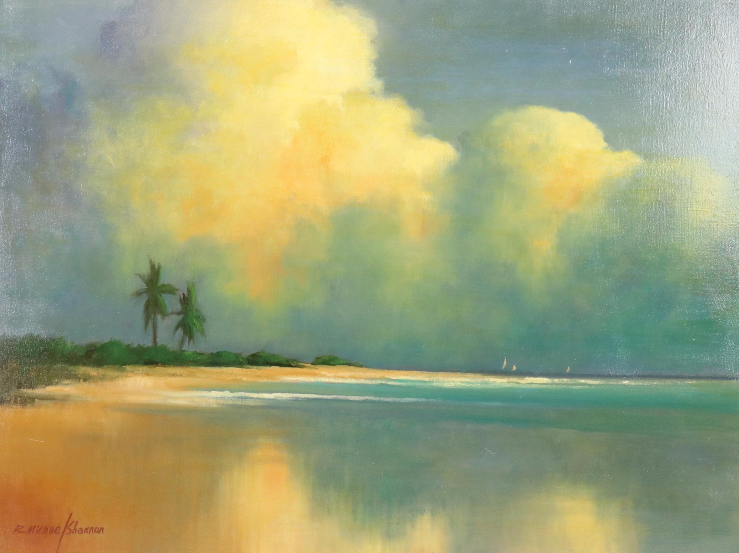 R. Michael Shannon Oil Painting of Coastal Landscape